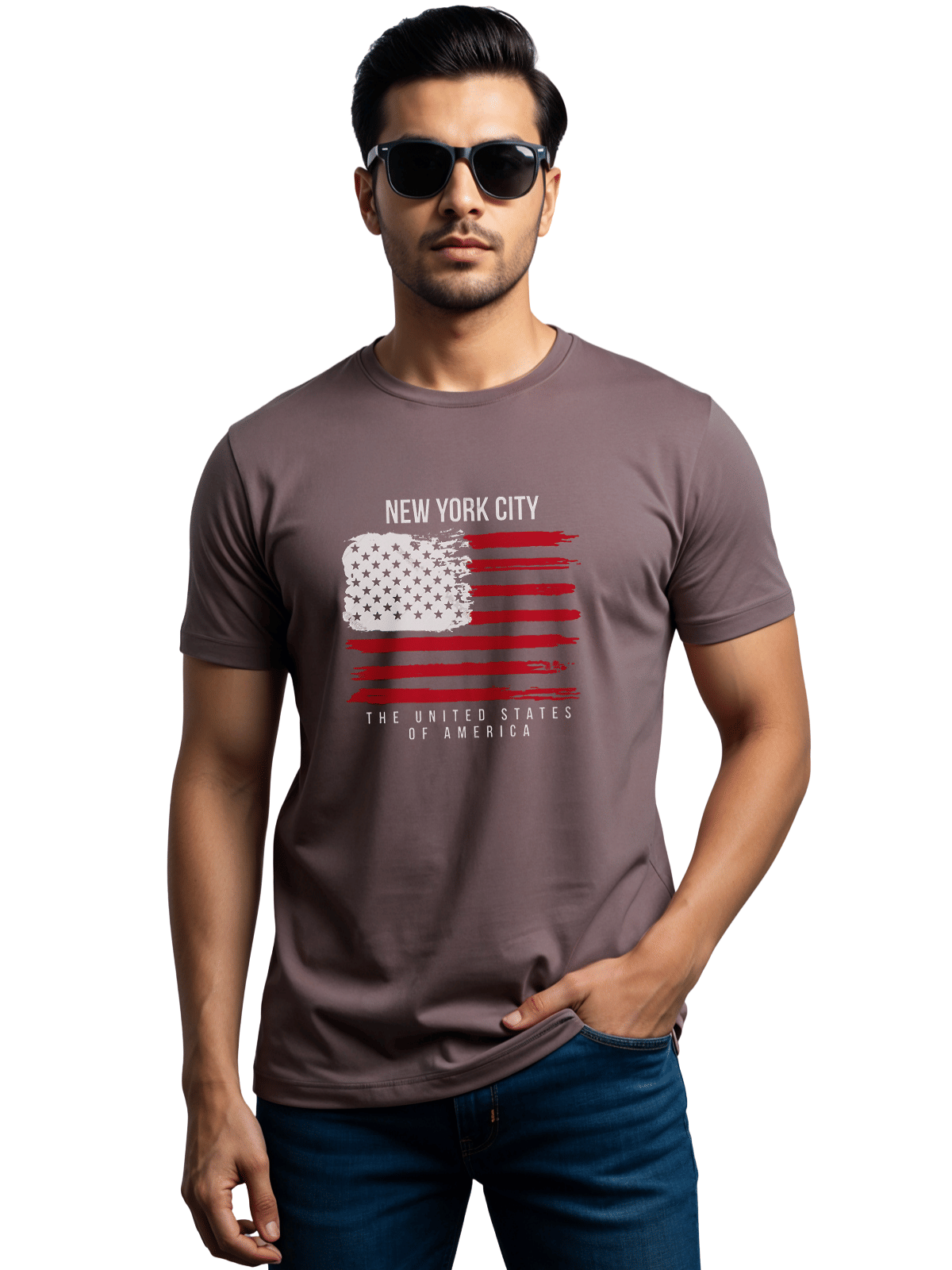 Adro Men Cotton Blend Regular Fit Printed T-Shirt ( Purple ) Adro Men Cotton Blend Regular Fit Printed T-Shirt ( Purple )