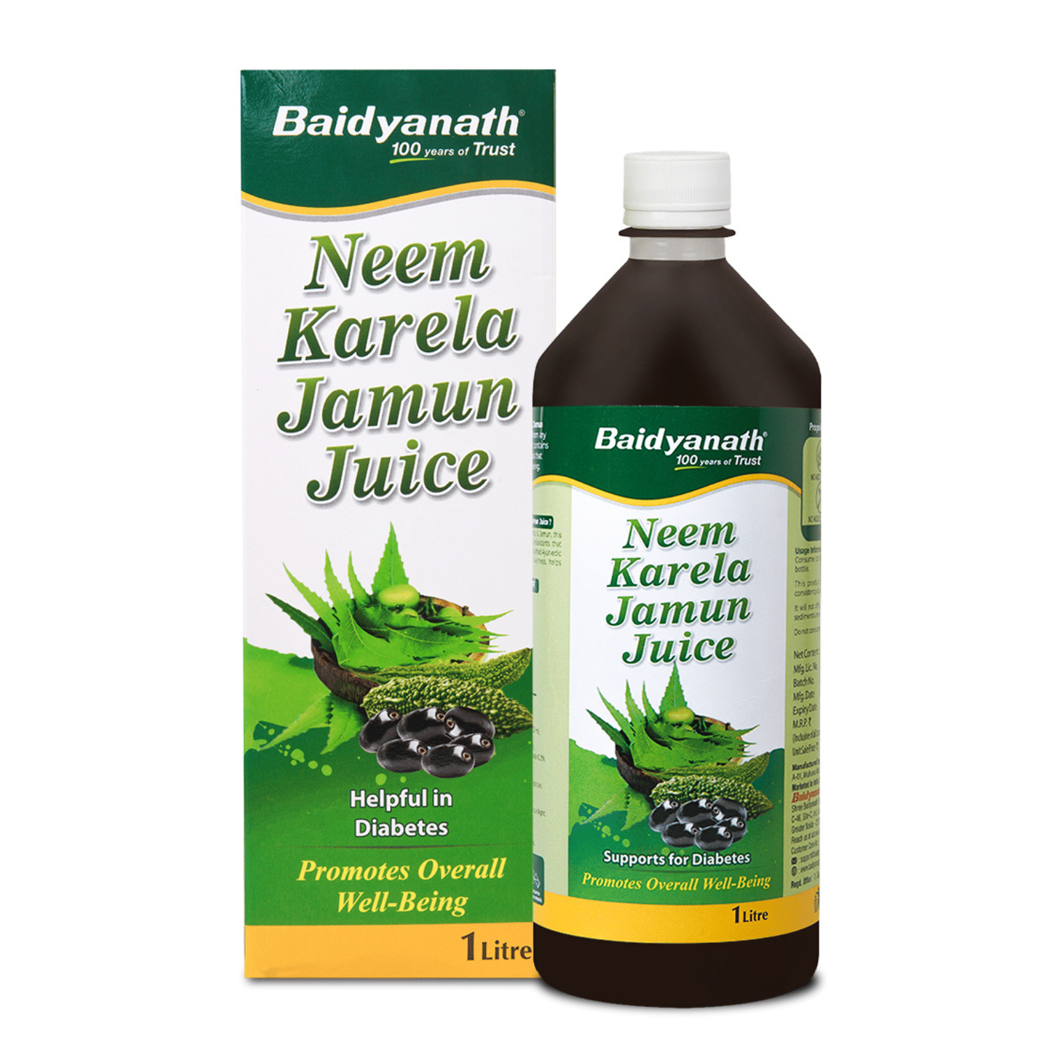     			Baidyanath Neem Karela Jamun Juice -1000ml | Natural Remedy for Blood Sugar Management & Reduces Bad Cholesterol | Best For Digestive Health, Diabetic Care, Skin Care & Natural Detox | No Added Sugar