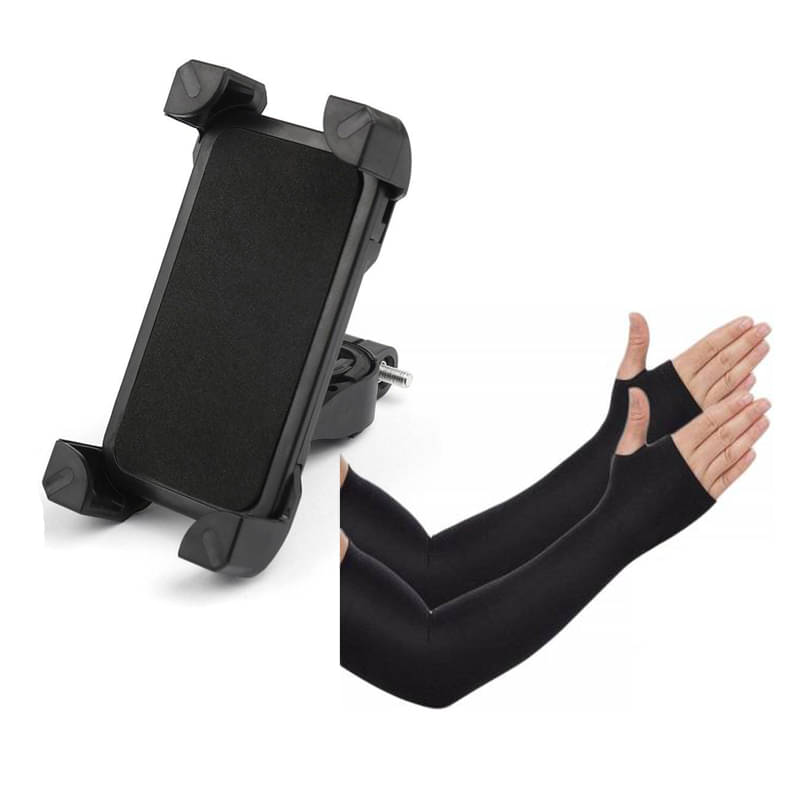     			Bentag Black Solid Riding Sleeves ( Single Set )