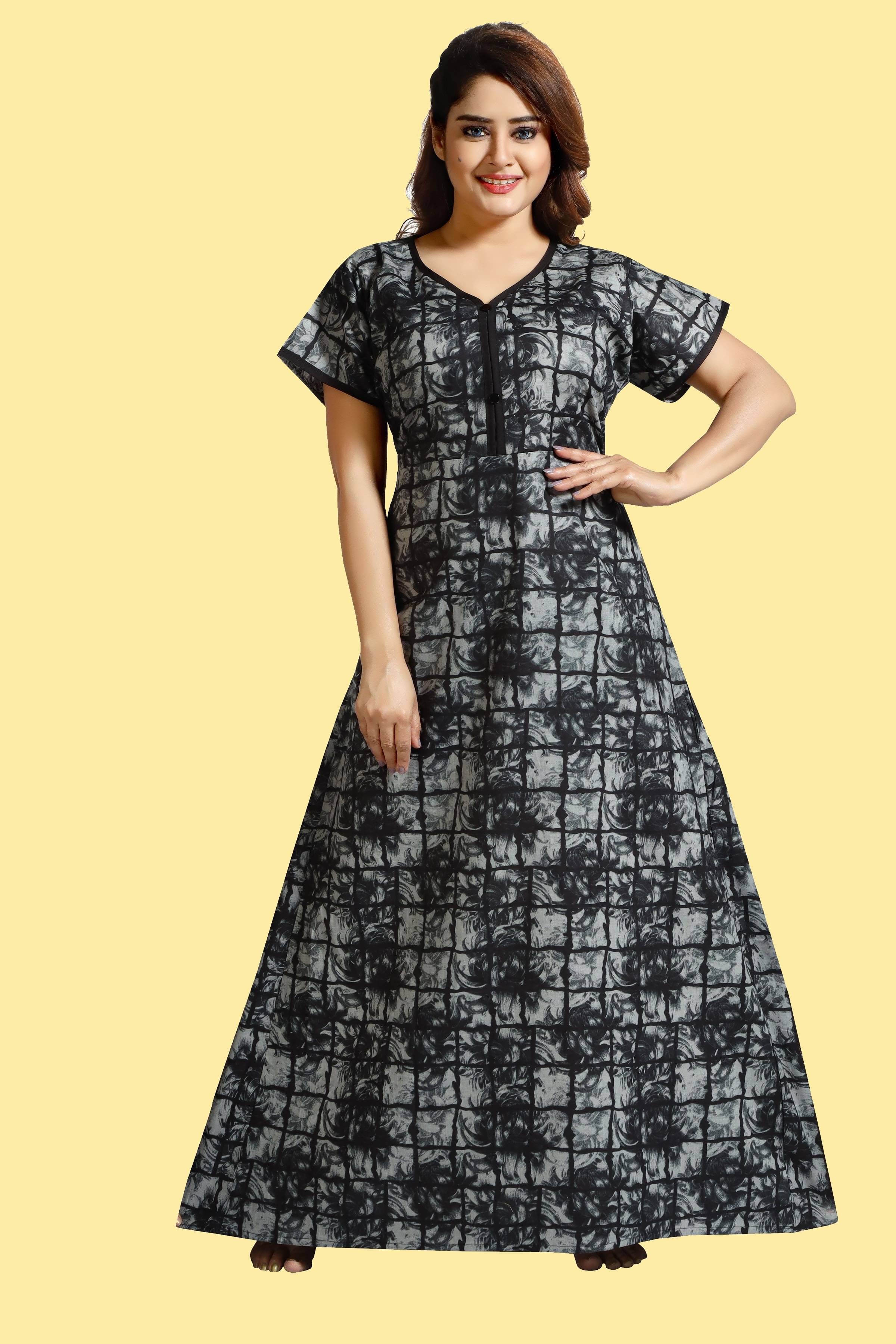     			Cinco Cotton Printed Women Regular Nighty ( Multicolor )