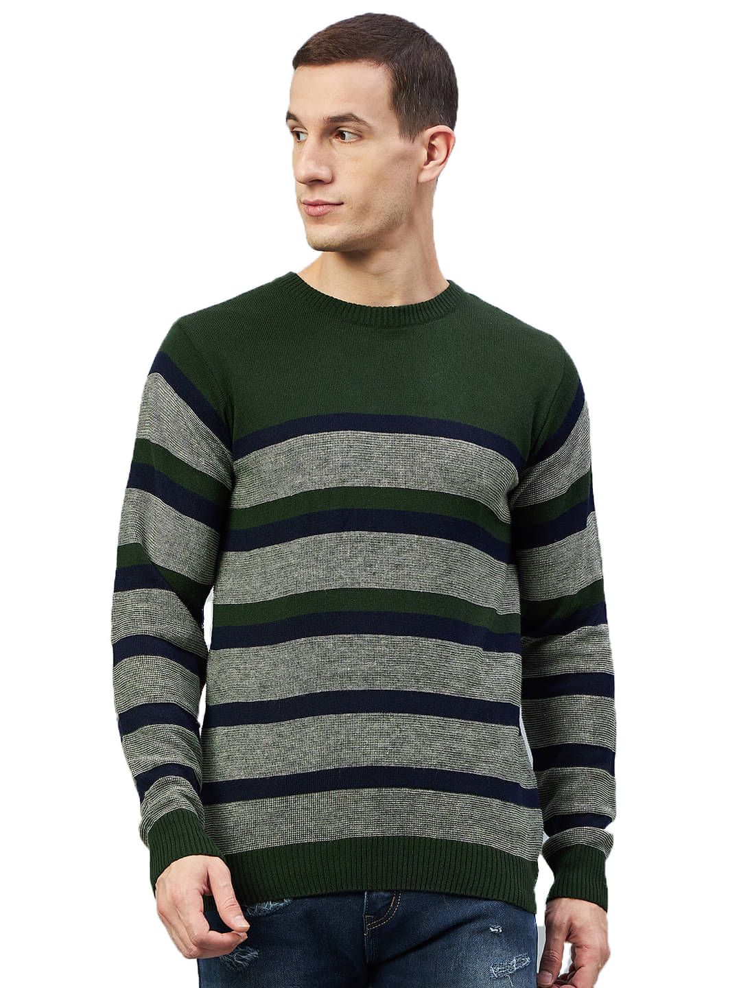     			Club York Acrylic Round Neck Men's Full Sleeves Pullover Sweater - Olive ( Pack of 1 )