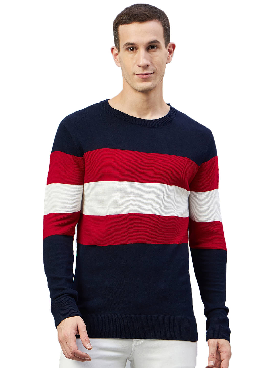 Club York Acrylic Round Neck Men's Full Sleeves Pullover Sweater - Navy ( Pack of 1 )     			Club York Acrylic Round Neck Men's Full Sleeves Pullover Sweater - Navy ( Pack of 1 )