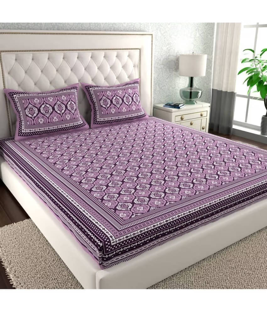 CottonVeda Cotton 1 Double Bedsheet with 2 Pillow Covers ( Purple ) CottonVeda Cotton 1 Double Bedsheet with 2 Pillow Covers ( Purple )