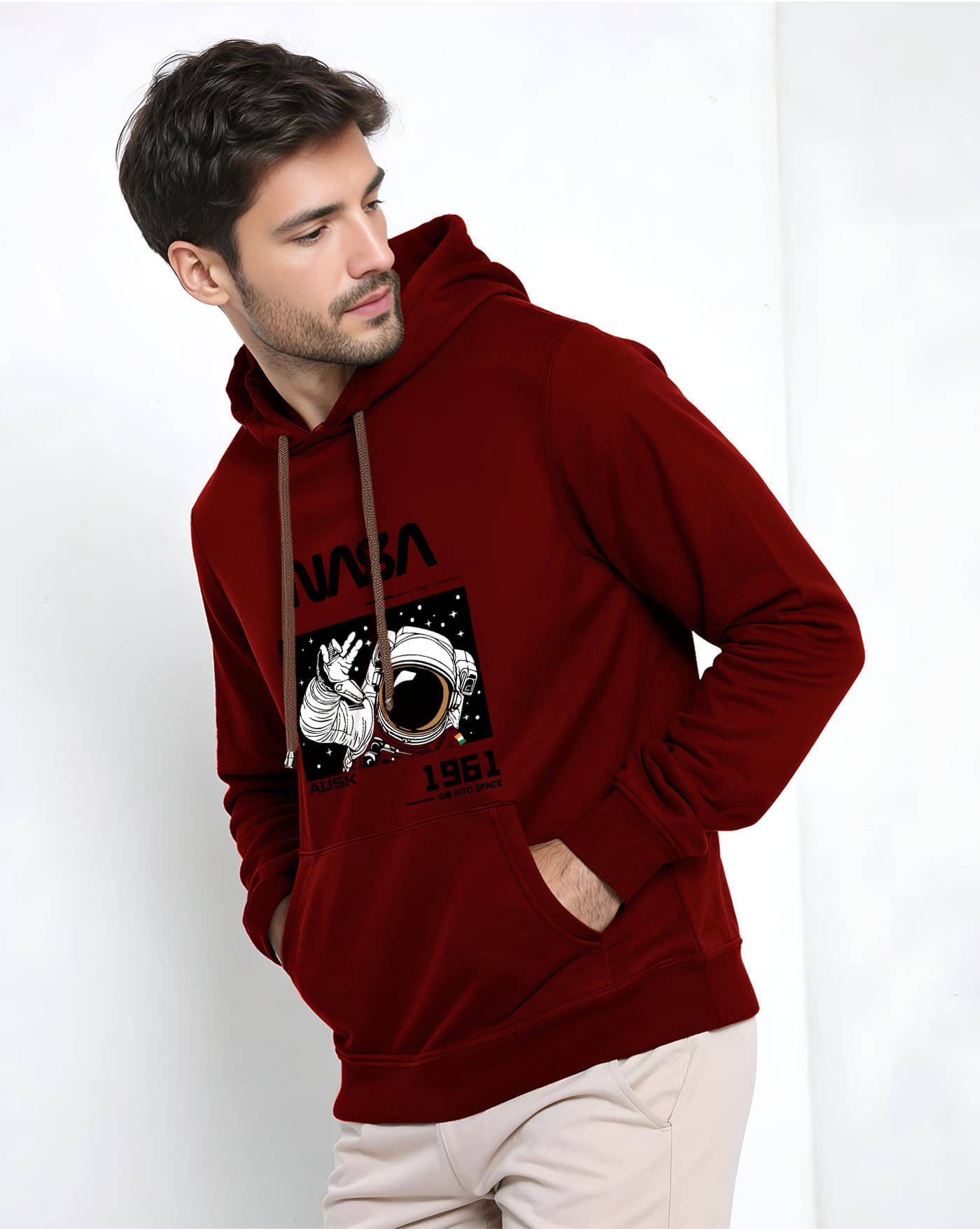     			ENITOR Fleece Hooded Men's Sweatshirt - Maroon ( Pack of 1 )