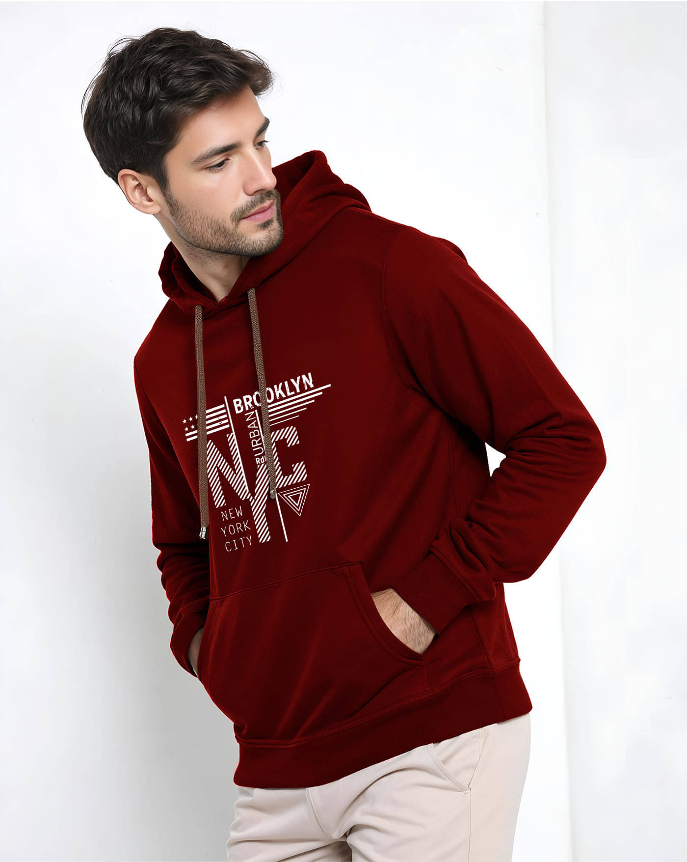     			ENITOR Fleece Hooded Men's Sweatshirt - Maroon ( Pack of 1 )