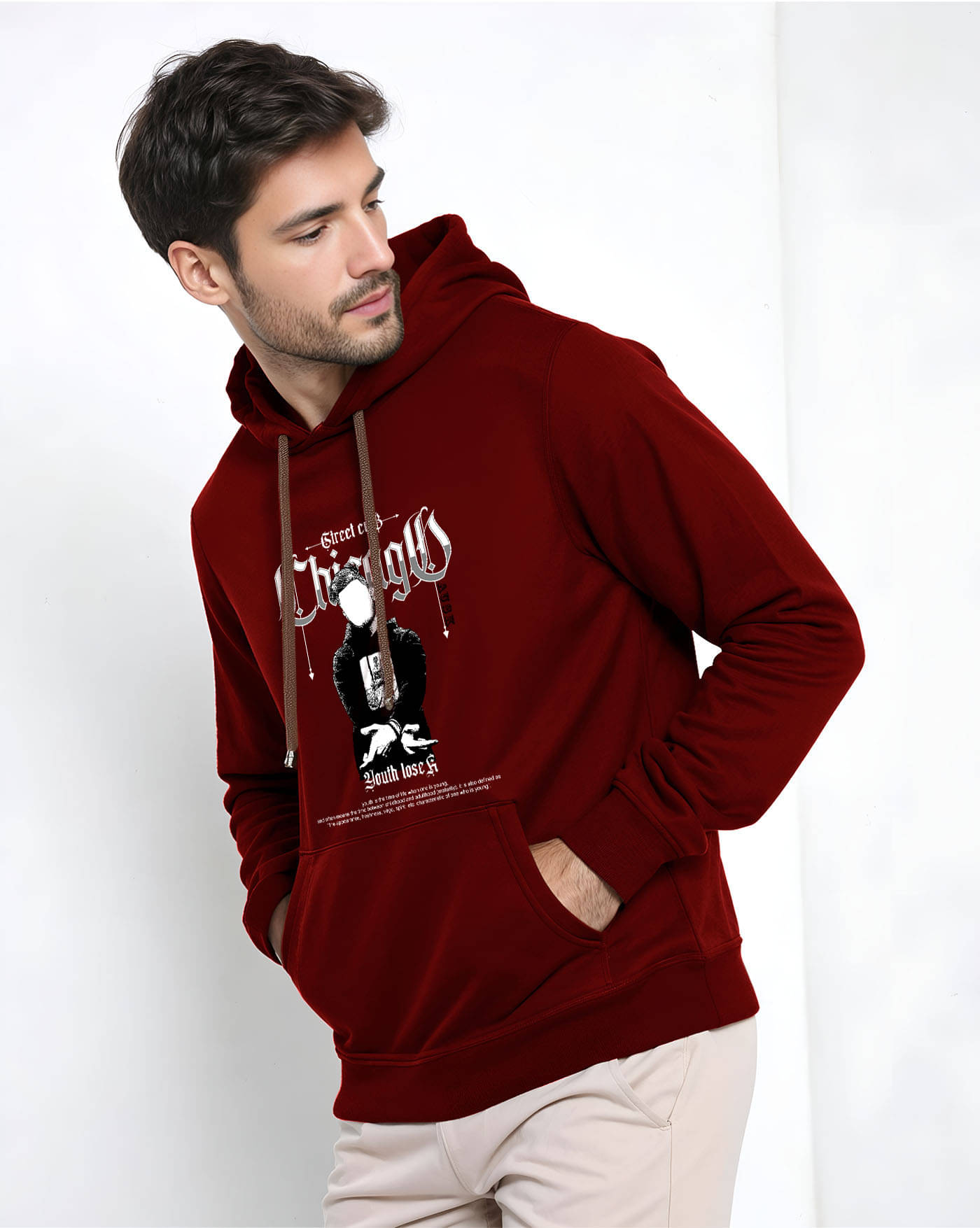     			ENITOR Fleece Hooded Men's Sweatshirt - Maroon ( Pack of 1 )