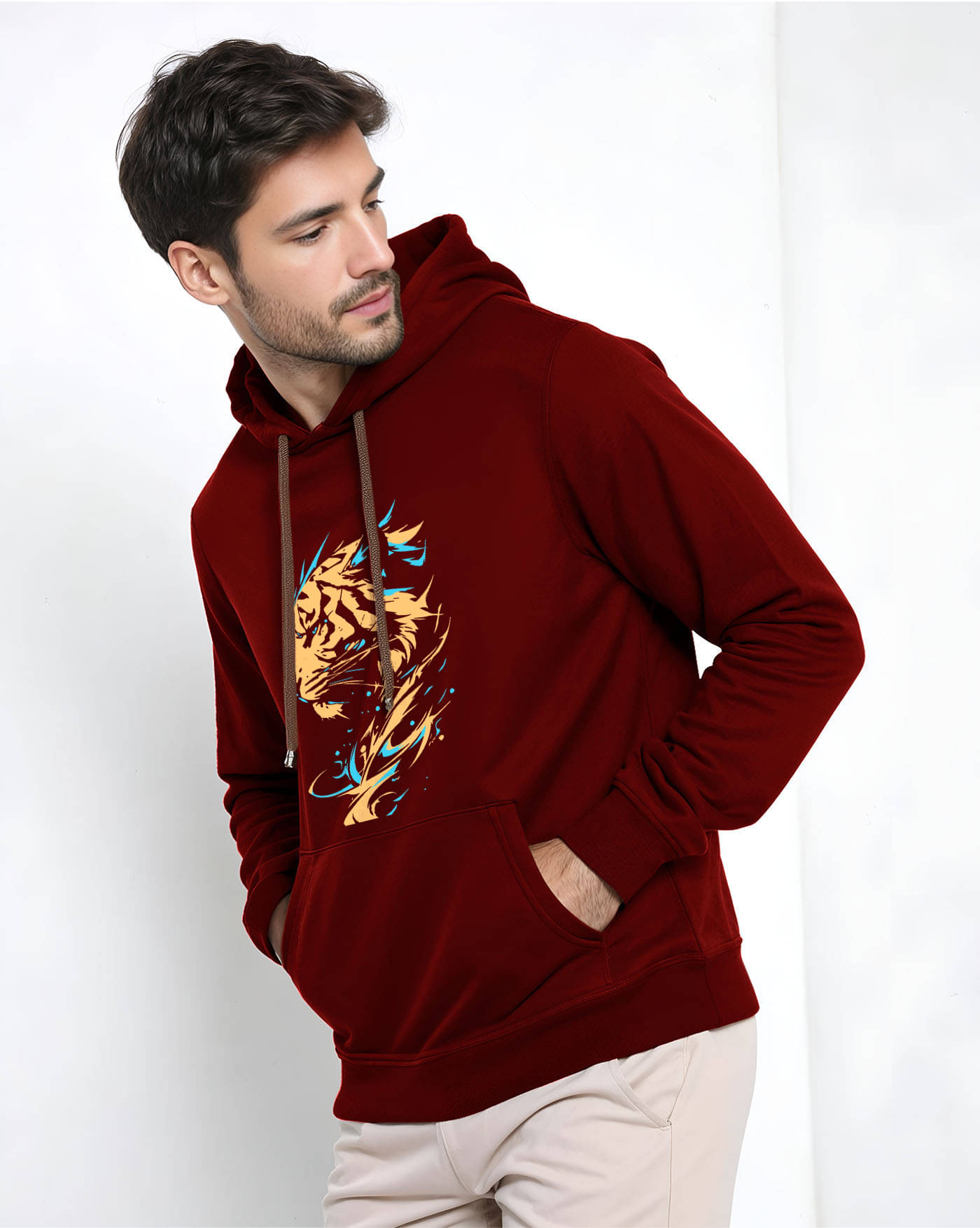     			ENITOR Fleece Hooded Men's Sweatshirt - Maroon ( Pack of 1 )
