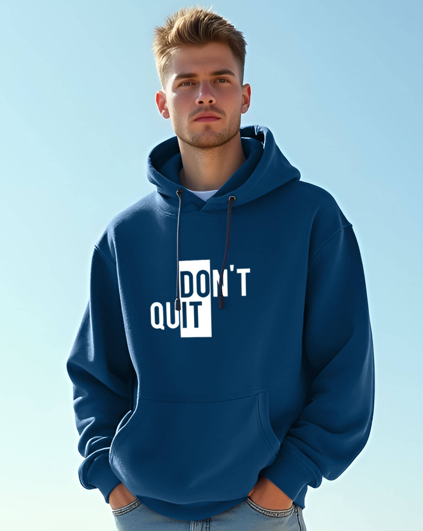     			ENITOR Fleece Hooded Men's Sweatshirt - Teal Blue ( Pack of 1 )