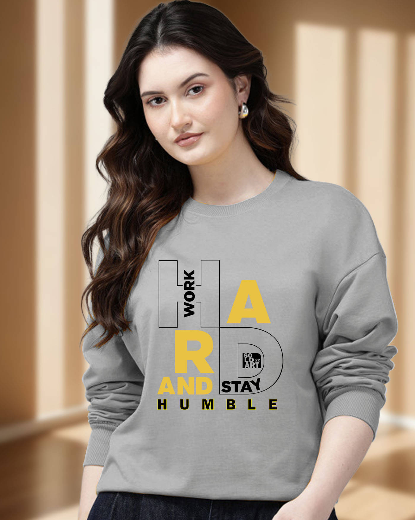     			ENITOR Women Fleece Round Neck Sweatshirt ( Grey )