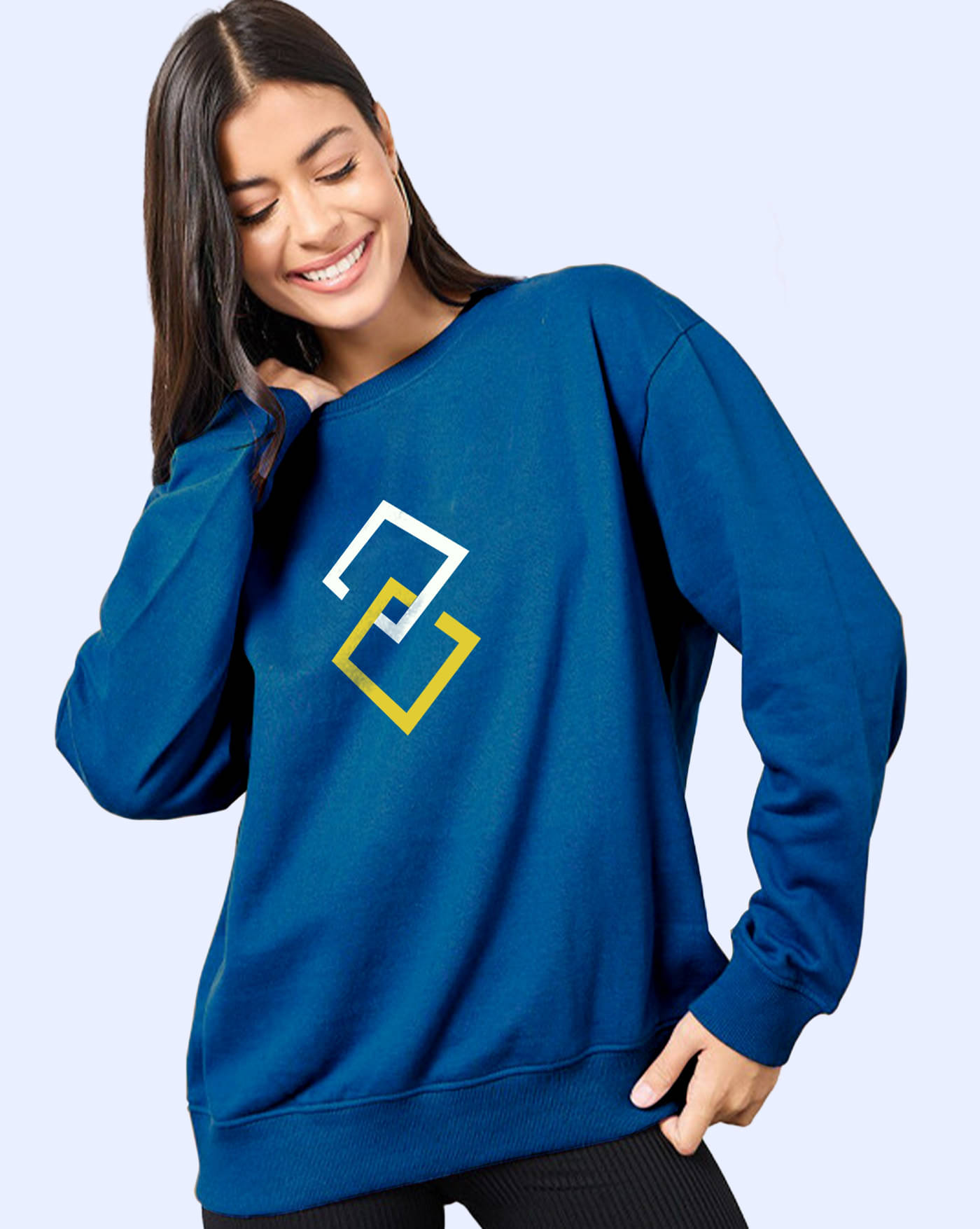ENITOR Women Fleece Round Neck Sweatshirt ( Turquoise )     			ENITOR Women Fleece Round Neck Sweatshirt ( Turquoise )