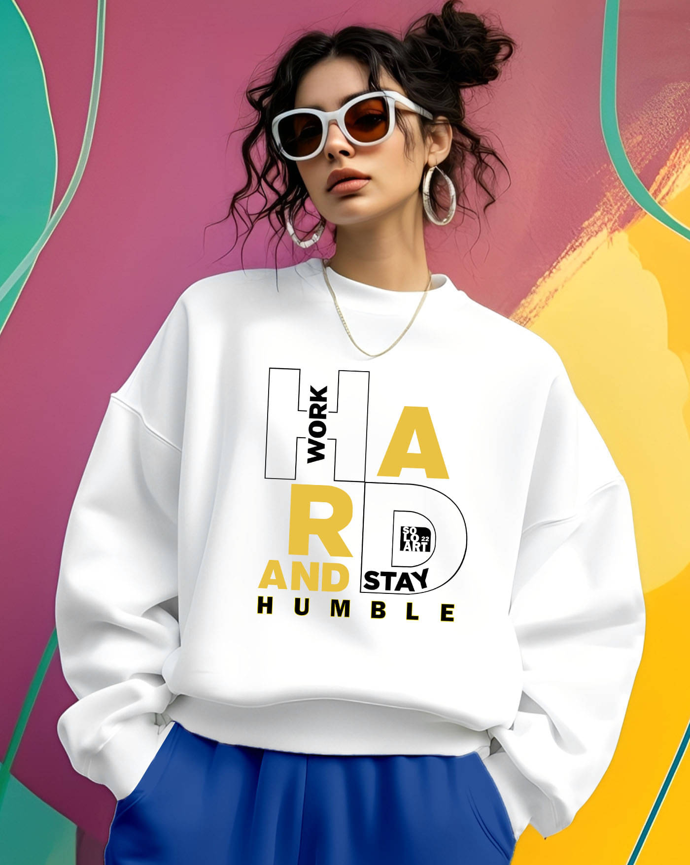 ENITOR Women Fleece Round Neck Sweatshirt ( White ) ENITOR Women Fleece Round Neck Sweatshirt ( White )