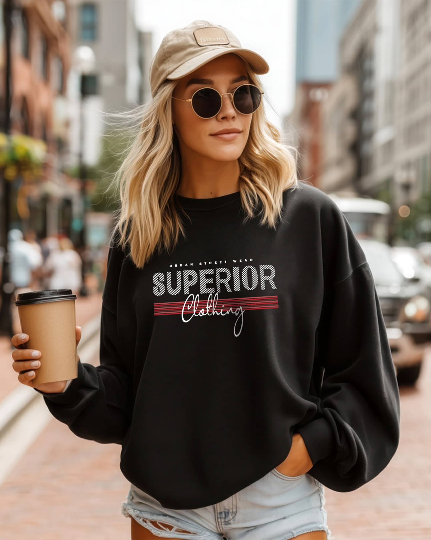 ENITOR Women Fleece Round Neck Sweatshirt ( Black ) ENITOR Women Fleece Round Neck Sweatshirt ( Black )