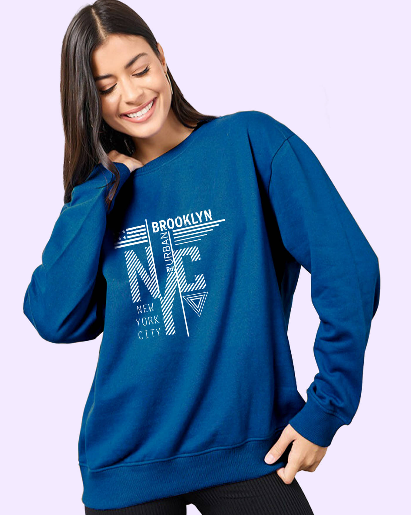     			ENITOR Women Fleece Round Neck Sweatshirt ( Turquoise )