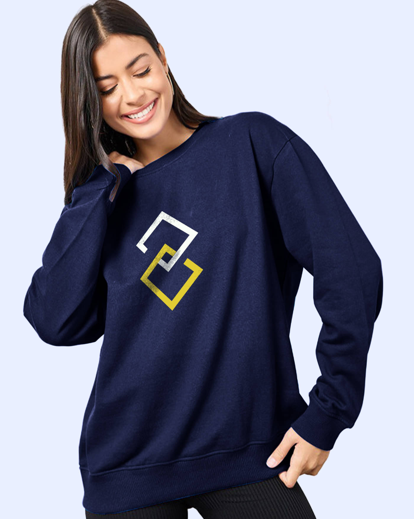     			ENITOR Women Fleece Round Neck Sweatshirt ( Blue )