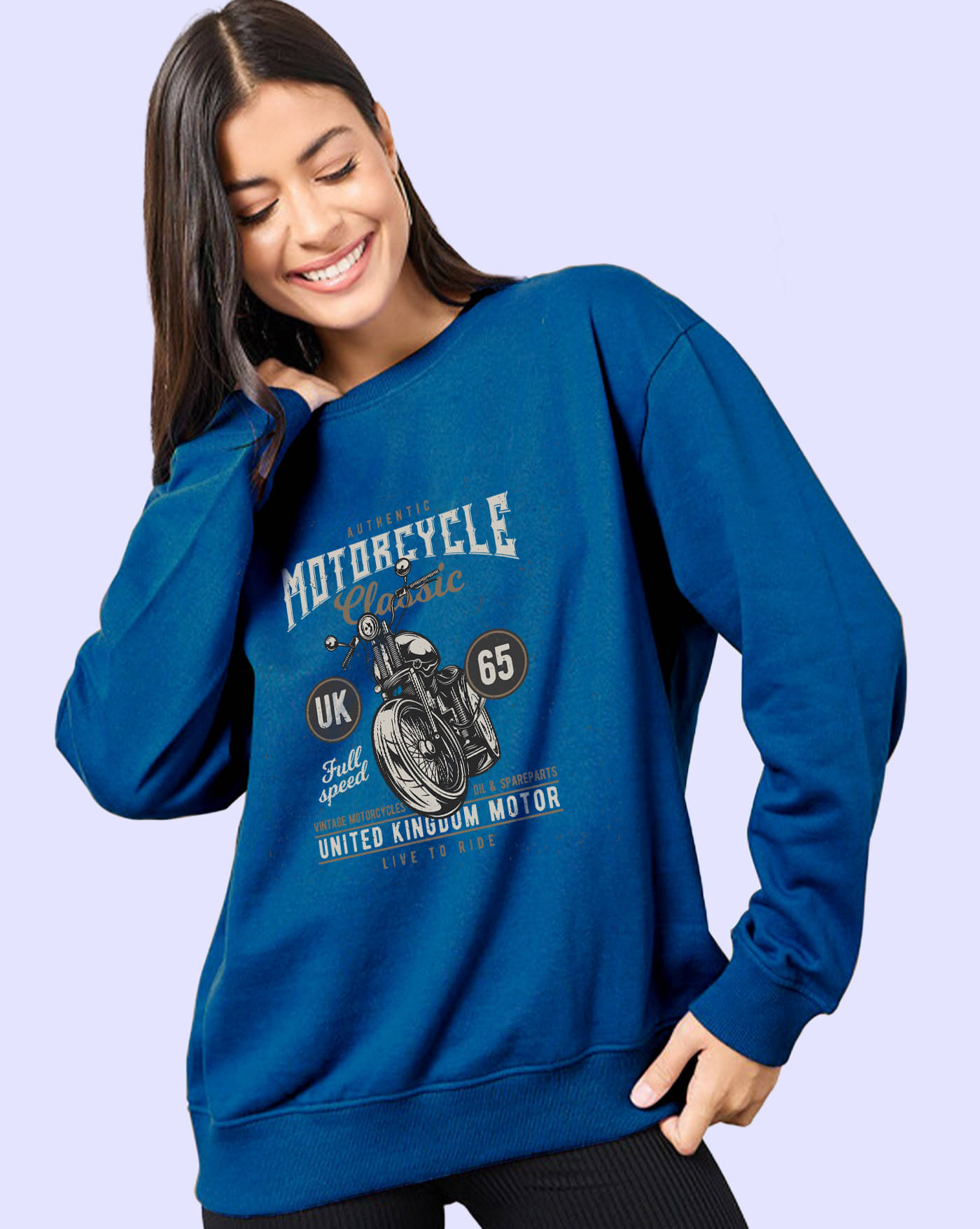 ENITOR Women Fleece Round Neck Sweatshirt ( Turquoise ) ENITOR Women Fleece Round Neck Sweatshirt ( Turquoise )