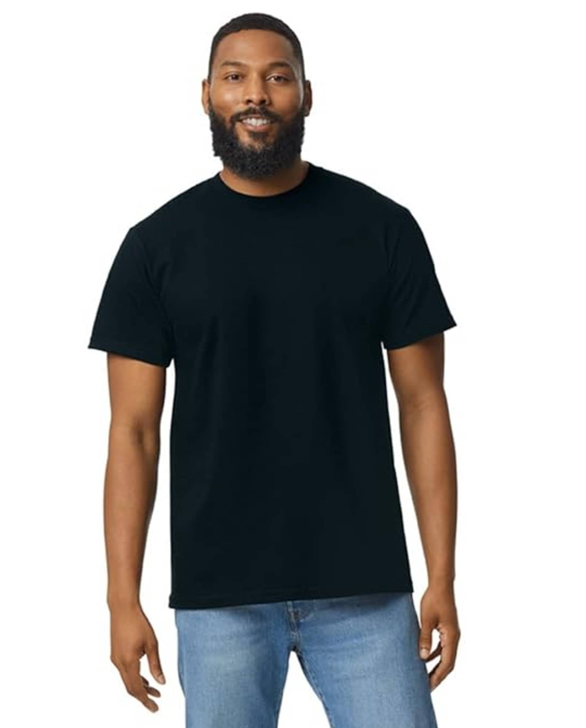 Gildan Men Cotton Regular Fit Solid T-Shirt ( Black ) Gildan Men Cotton Regular Fit Solid T-Shirt ( Black )