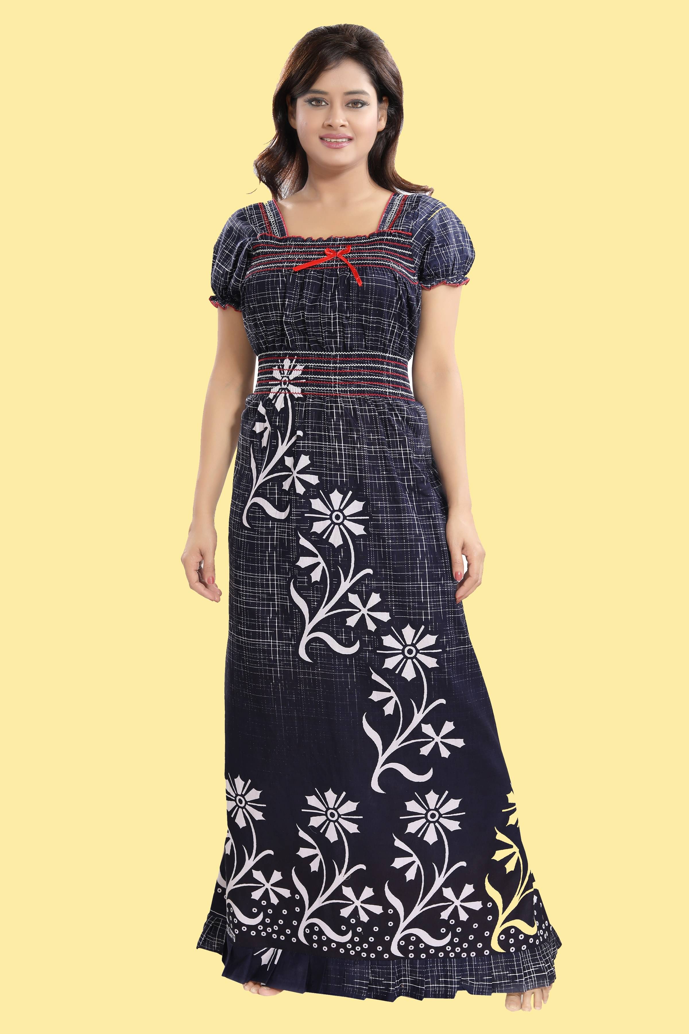INNER BEATS Cotton Self Design Women Regular Nighty ( Multicolor ) INNER BEATS Cotton Self Design Women Regular Nighty ( Multicolor )