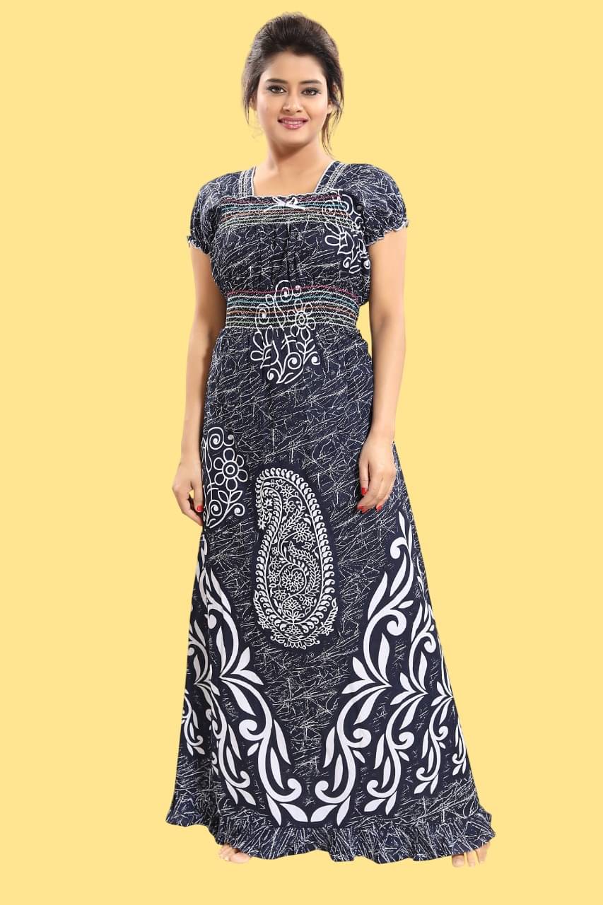     			INNER BEATS Cotton Self Design Women Regular Nighty ( Multicolor )