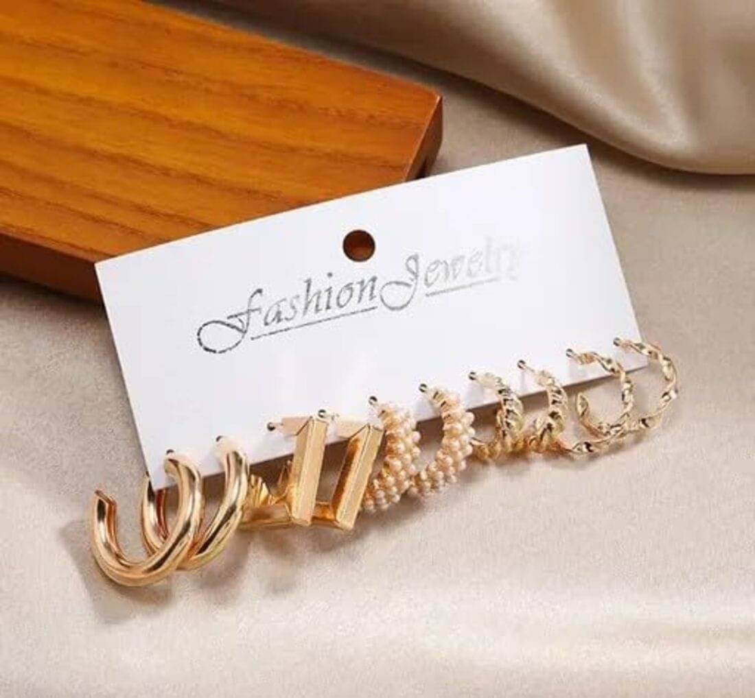     			Inko&co Gold Hoops Earrings ( Pack of 1 )