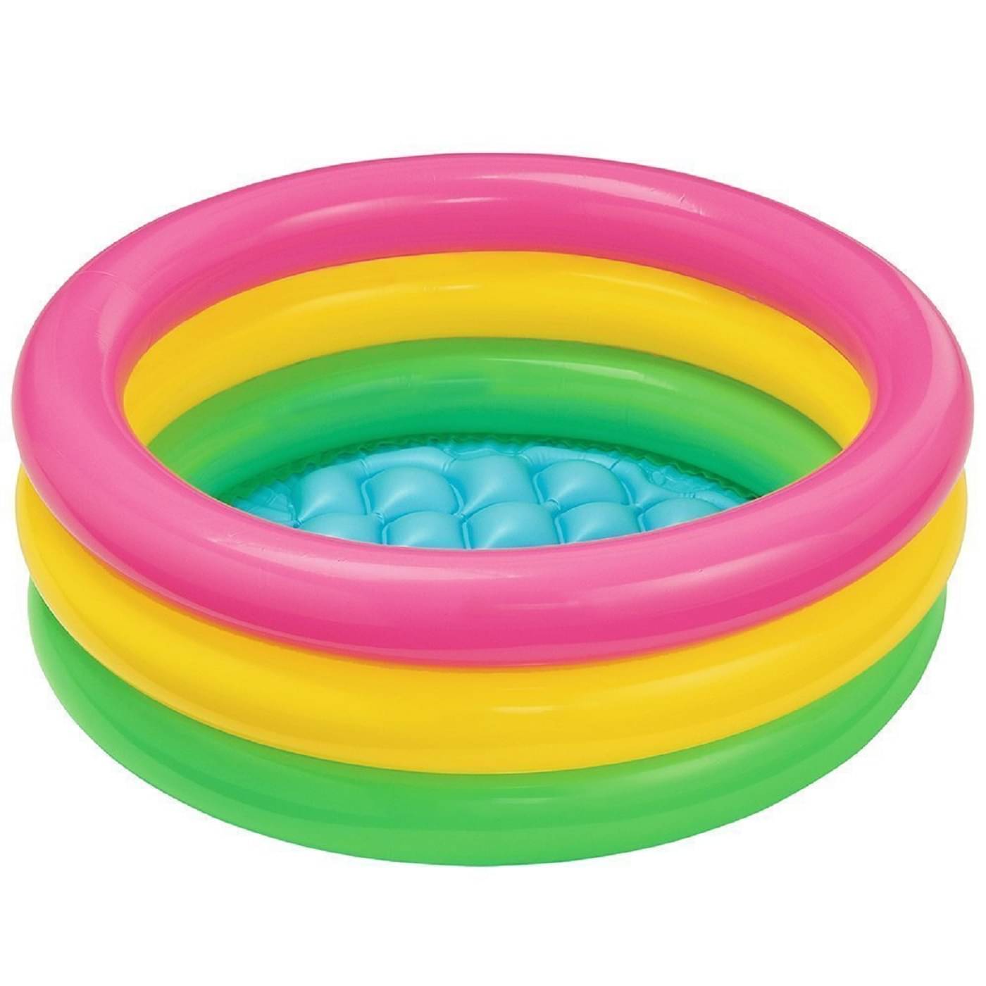     			Intex Sunset Glow Baby Pool 3Ft | Inflatable Kids Pool with Soft Floor | Colorful 3-Ring Baby Swimming Pool for Toddlers