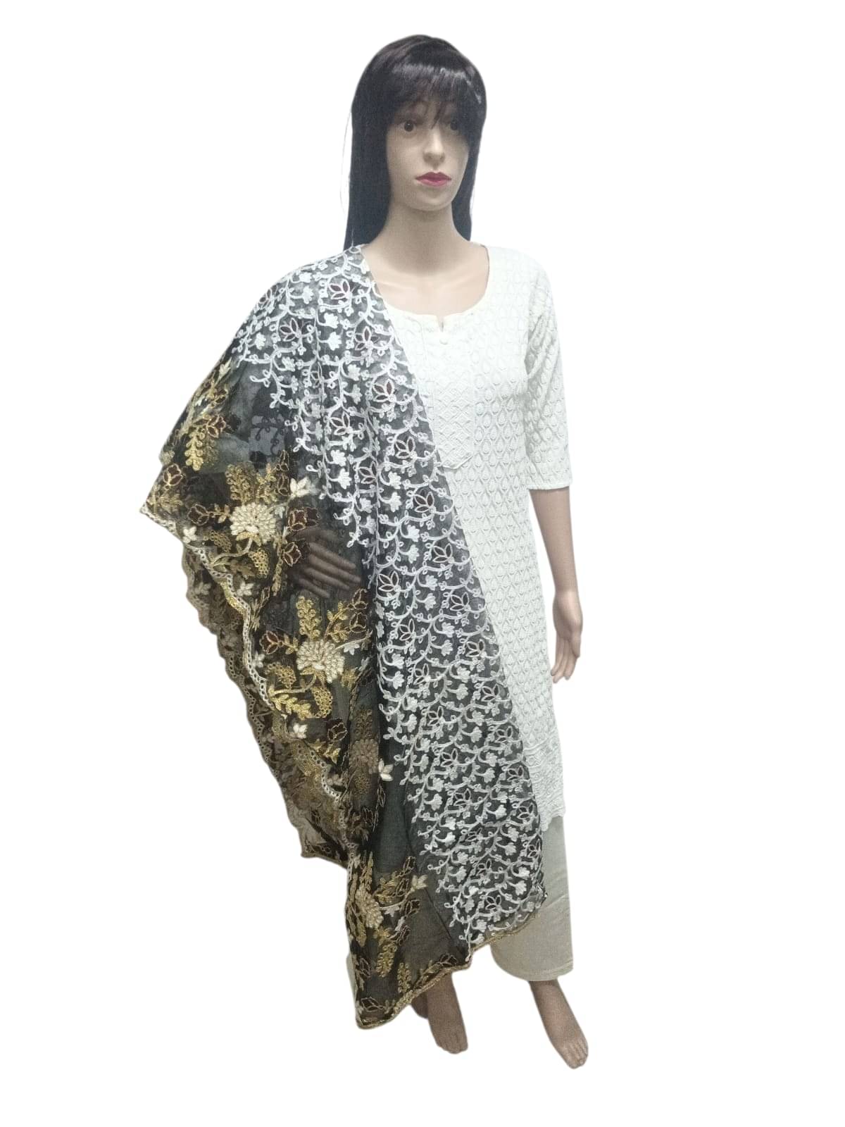     			JOGI RE Net Women Dupatta ( Black , Pack of 1 )