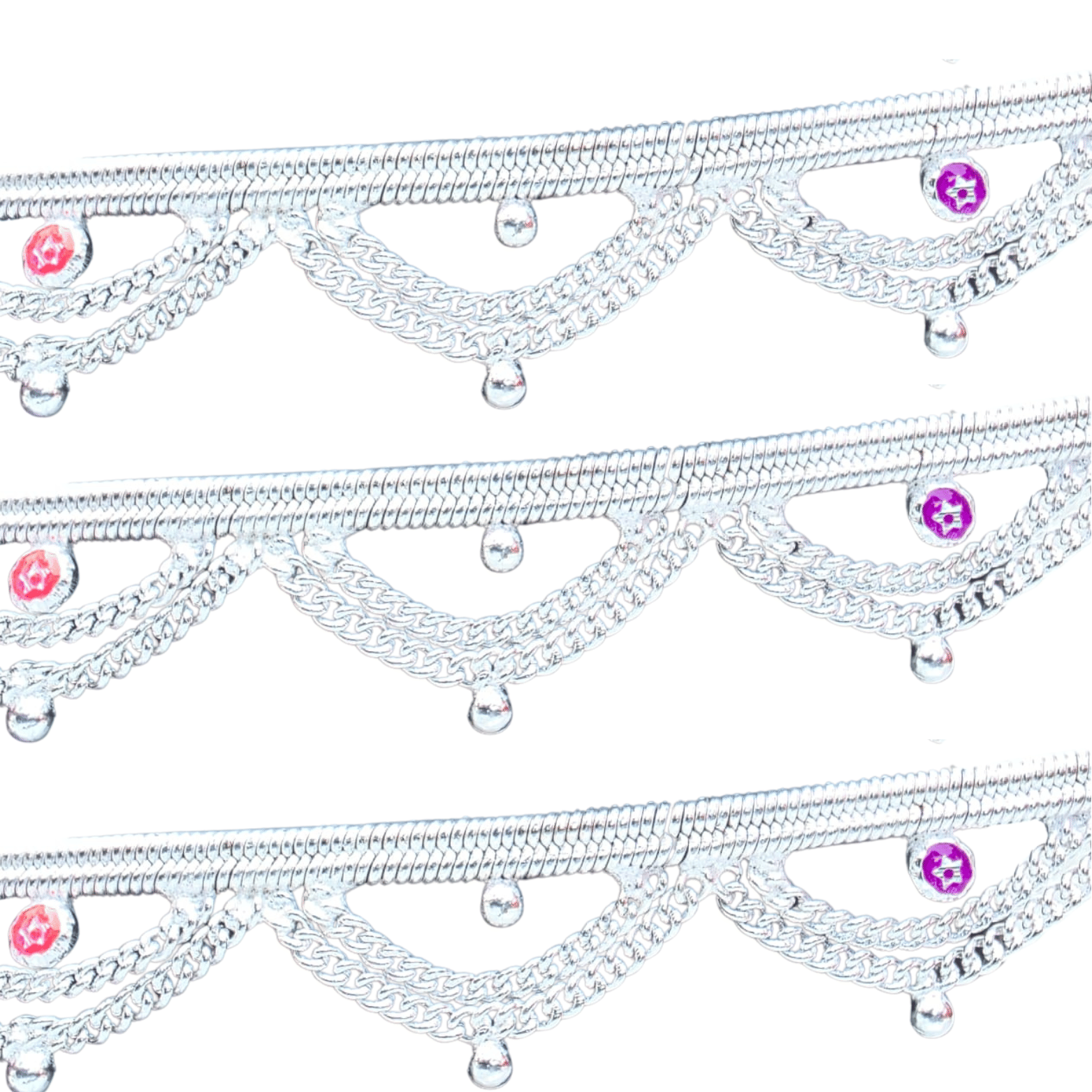     			METTI MOHAN TRADERS Silver Anklets ( Pack of 2 )