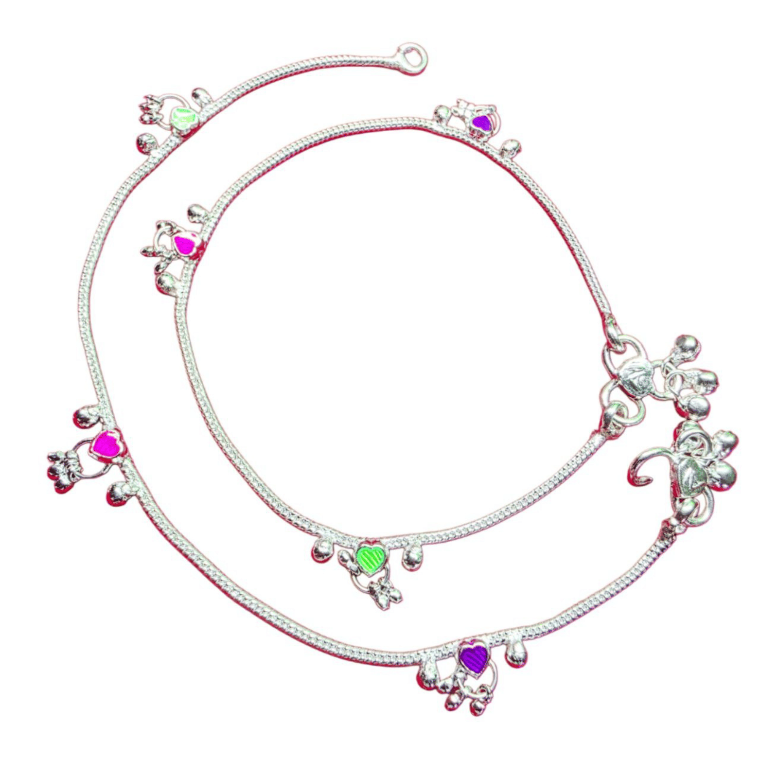    			METTI MOHAN TRADERS Silver Anklets ( Pack of 2 )