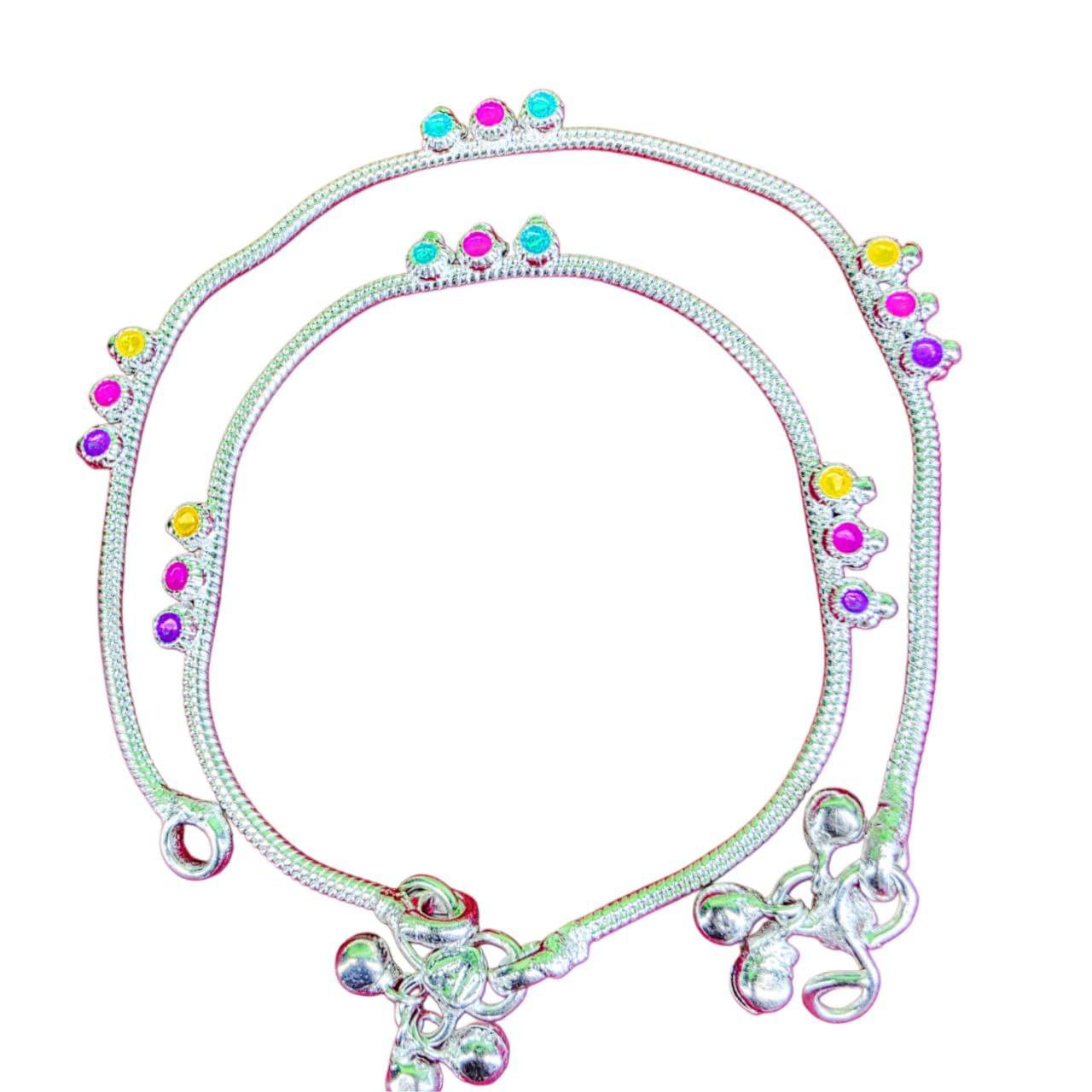     			METTI MOHAN TRADERS Silver Anklets ( Pack of 2 )