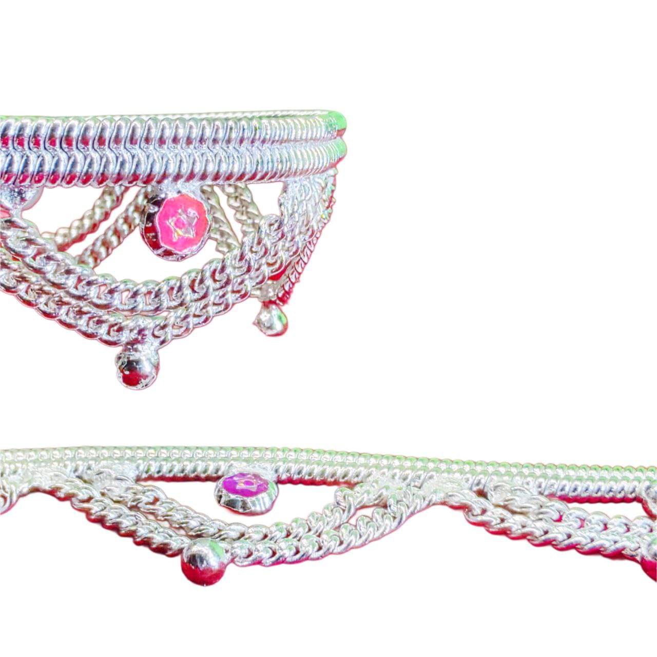     			METTI MOHAN TRADERS Silver Anklets ( Pack of 2 )