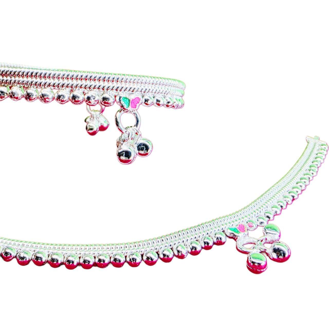     			METTI MOHAN TRADERS Silver Anklets ( Pack of 2 )