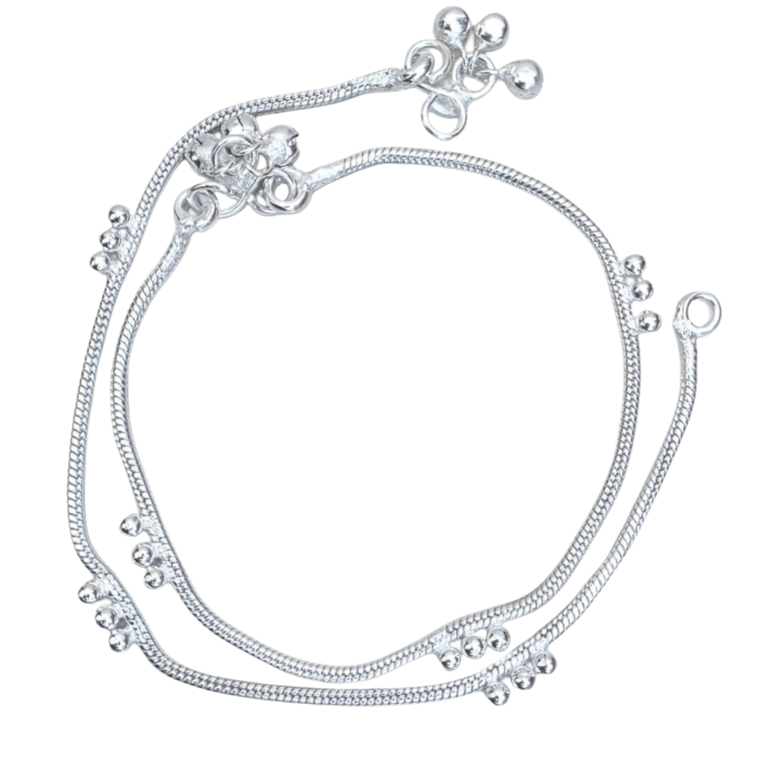    			METTI MOHAN TRADERS Silver Anklets ( Pack of 2 )