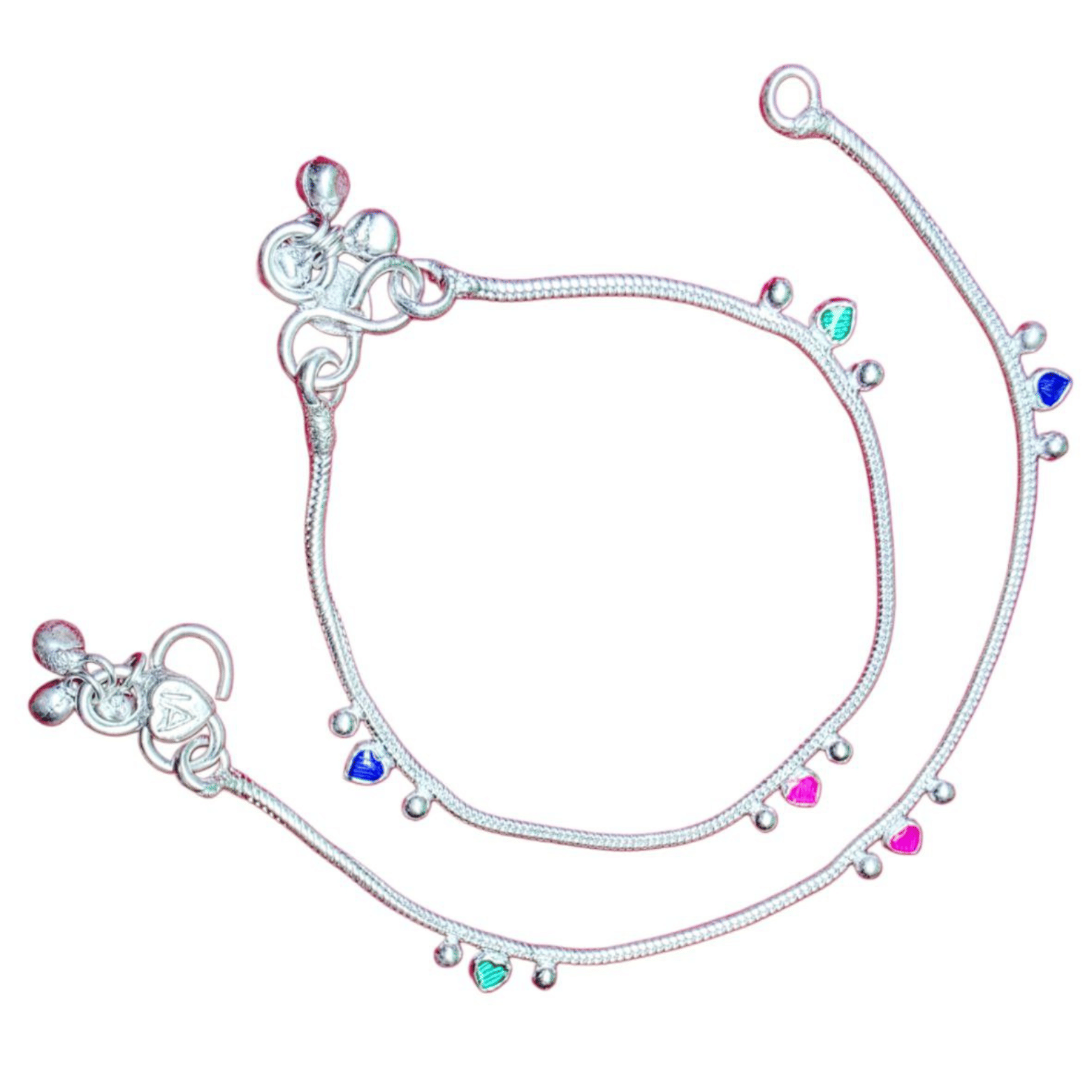     			METTI MOHAN TRADERS Silver Anklets ( Pack of 2 )