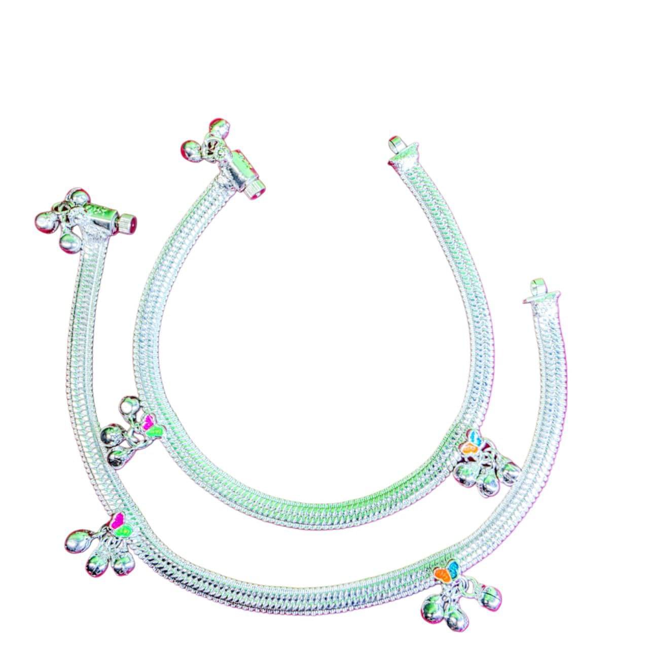     			METTI MOHAN TRADERS Silver Anklets ( Pack of 2 )
