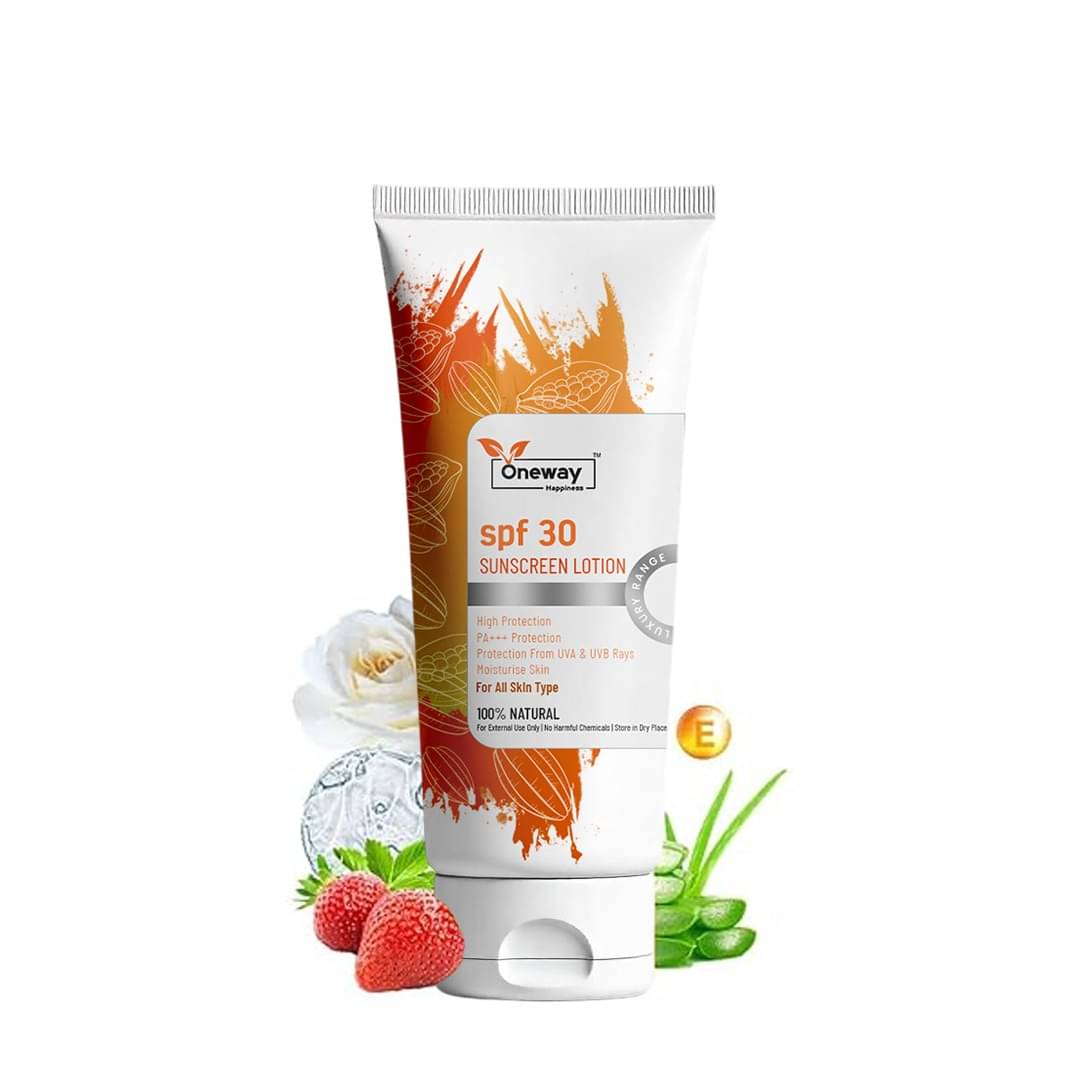     			Oneway Happiness Sunscreen Lotion For All Skin Type ( Pack of 1 )