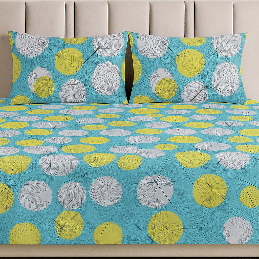     			Quirky Home Poly Cotton 1 Double Bedsheet with 2 Pillow Covers ( Dark Blue )