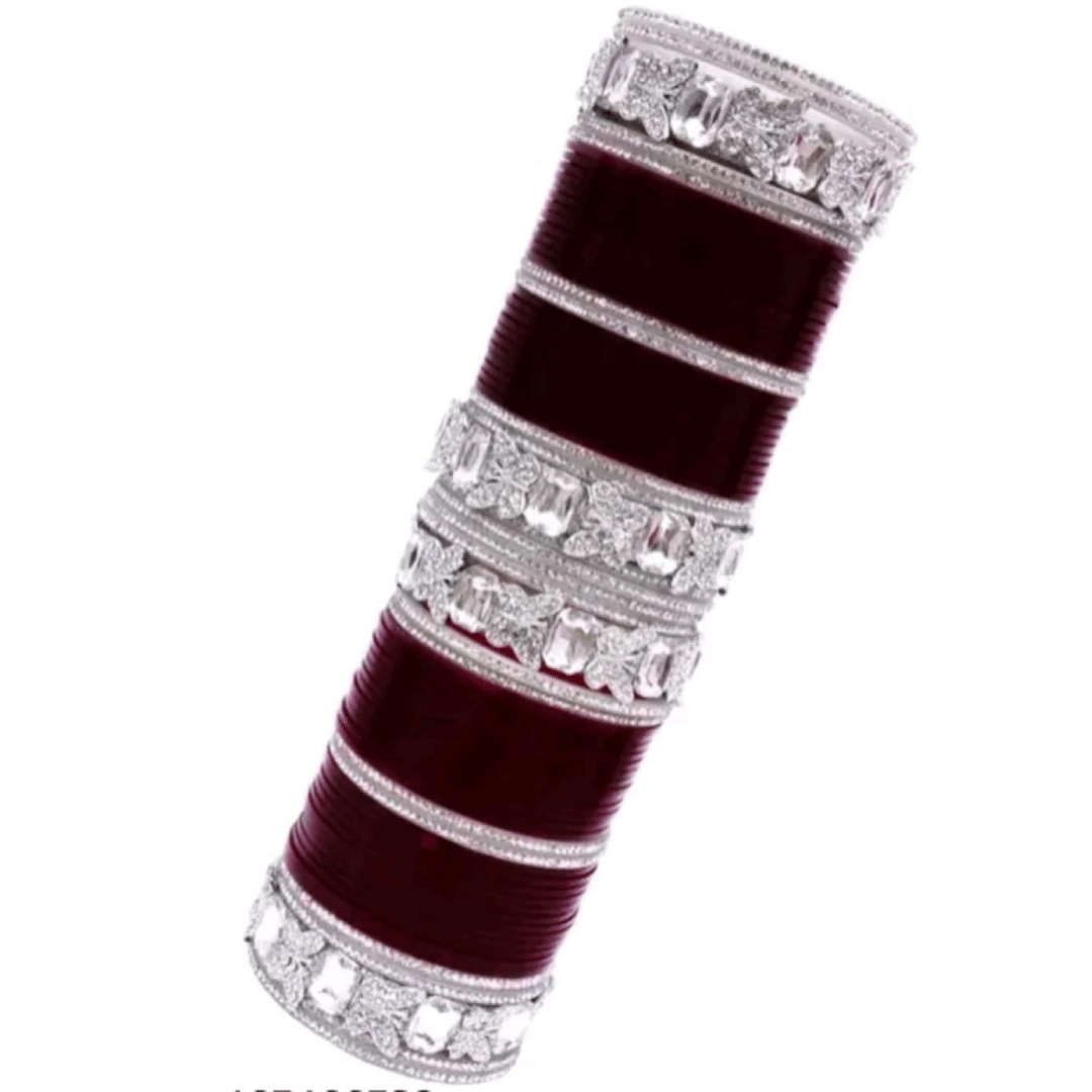     			S Nisha Bangles Supplier Maroon Bangle Set ( Pack of 1 )