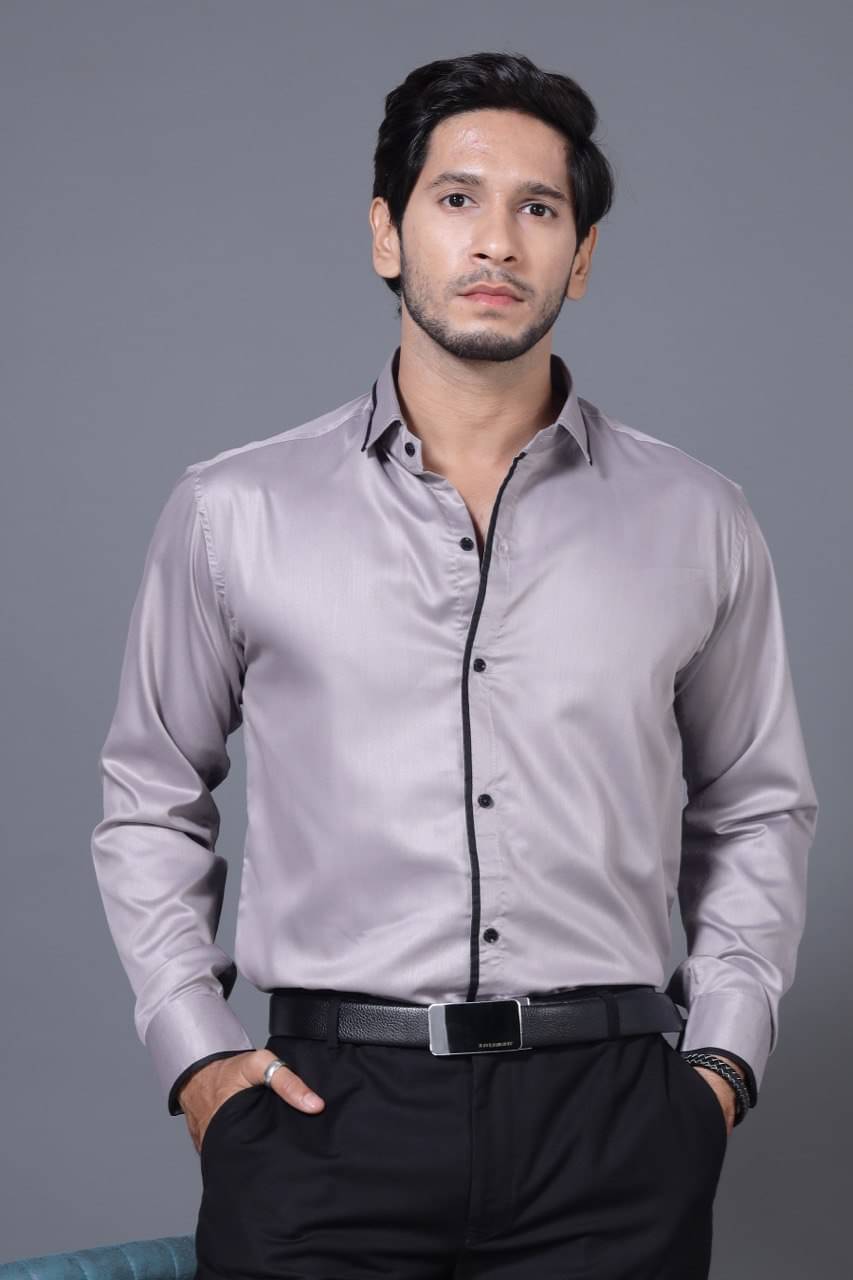     			Style Horizon Poly Cotton Regular Fit Full Sleeves Men's Formal Shirt - Grey ( Pack of 1 )