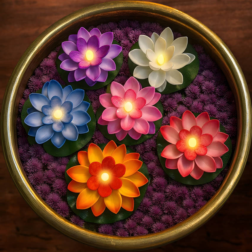 TYOHAAR - Floating Flower LED Candle Water Sensor Battery Opearted Multi ( Pack of 5 ) TYOHAAR - Floating Flower LED Candle Water Sensor Battery Opearted Multi ( Pack of 5 )