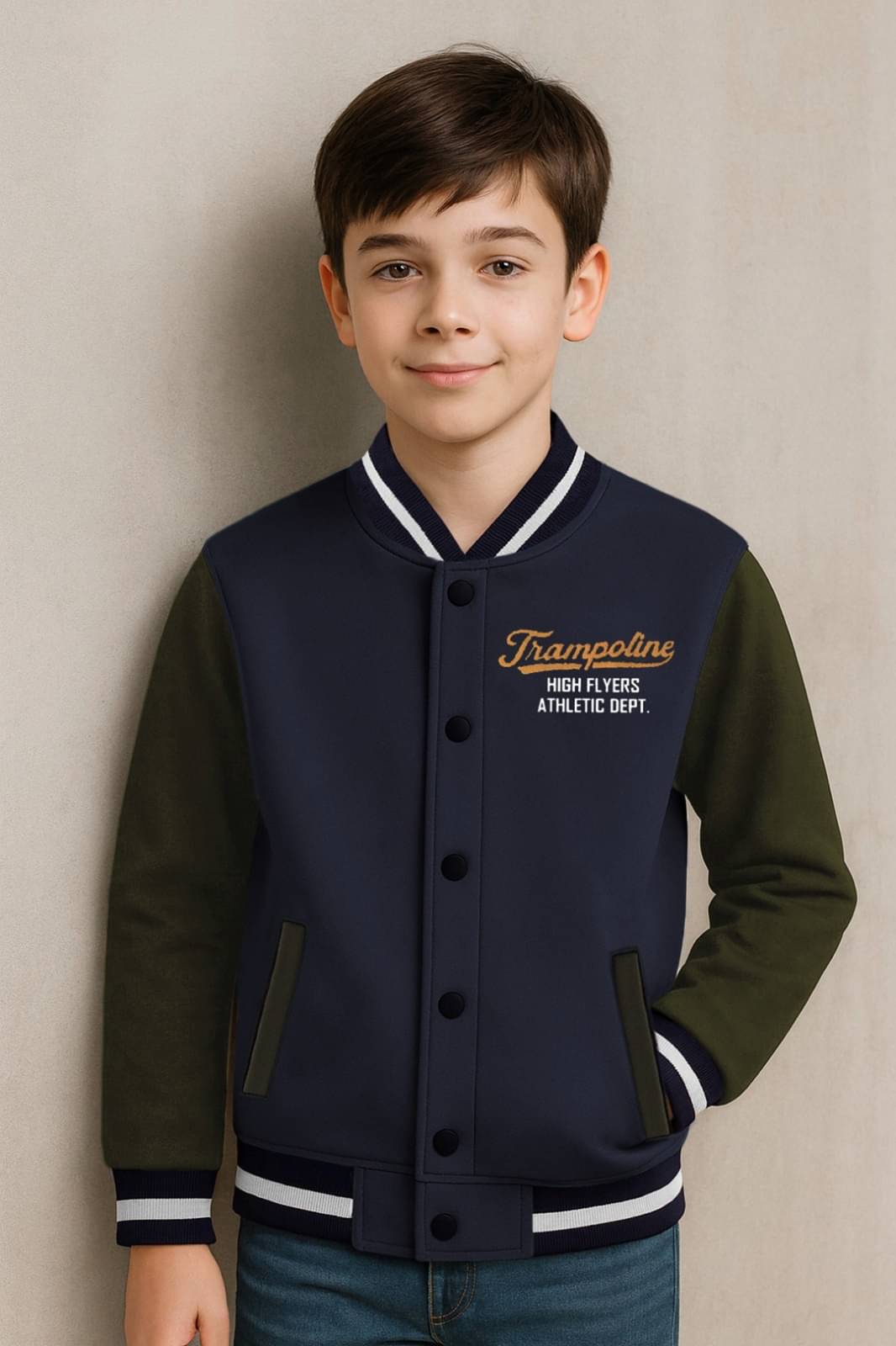 Trampoline Boys Fleece Windcheater Jacket ( Multicolor , Pack of 1 )     			Trampoline Boys Fleece Windcheater Jacket ( Multicolor , Pack of 1 )