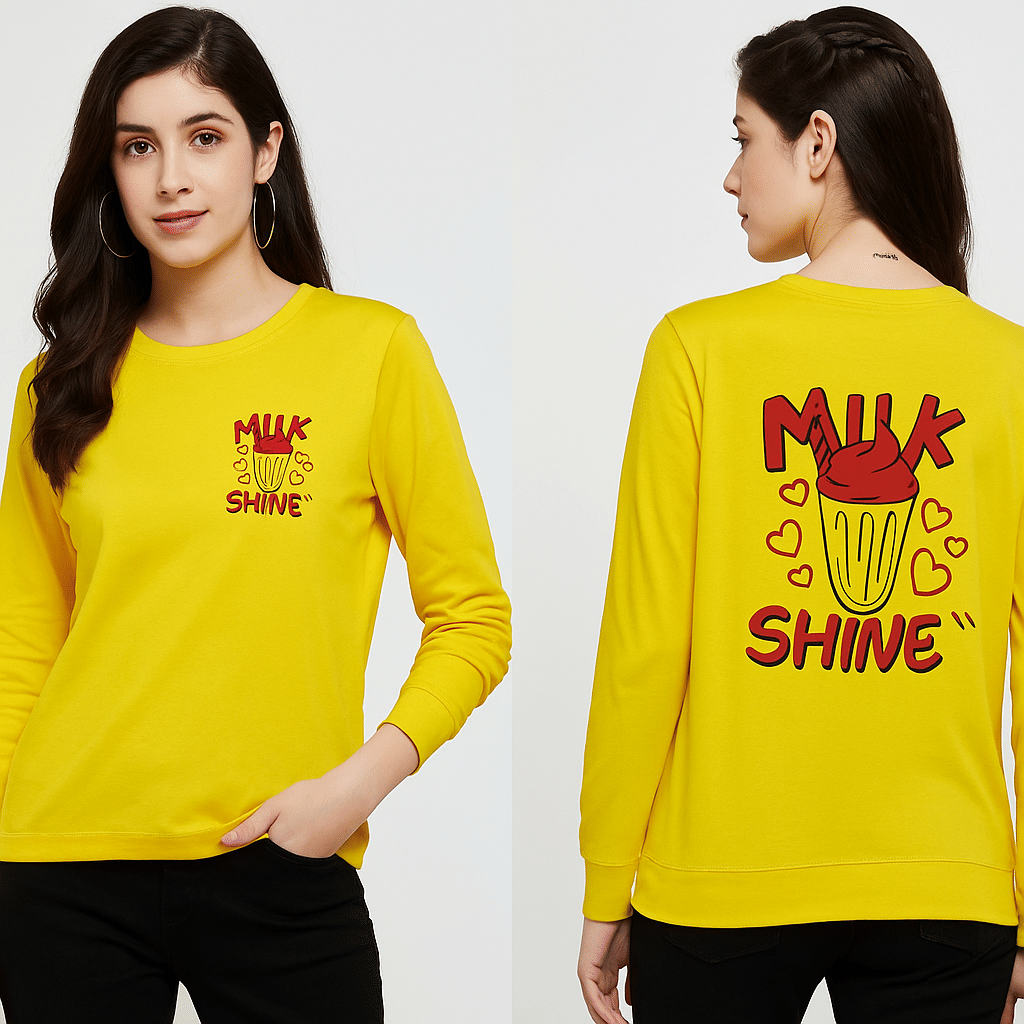     			ULTIMATE SHOPPING NETWORK Women Cotton Printed Regular Fit Round Neck T-Shirt ( Yellow )