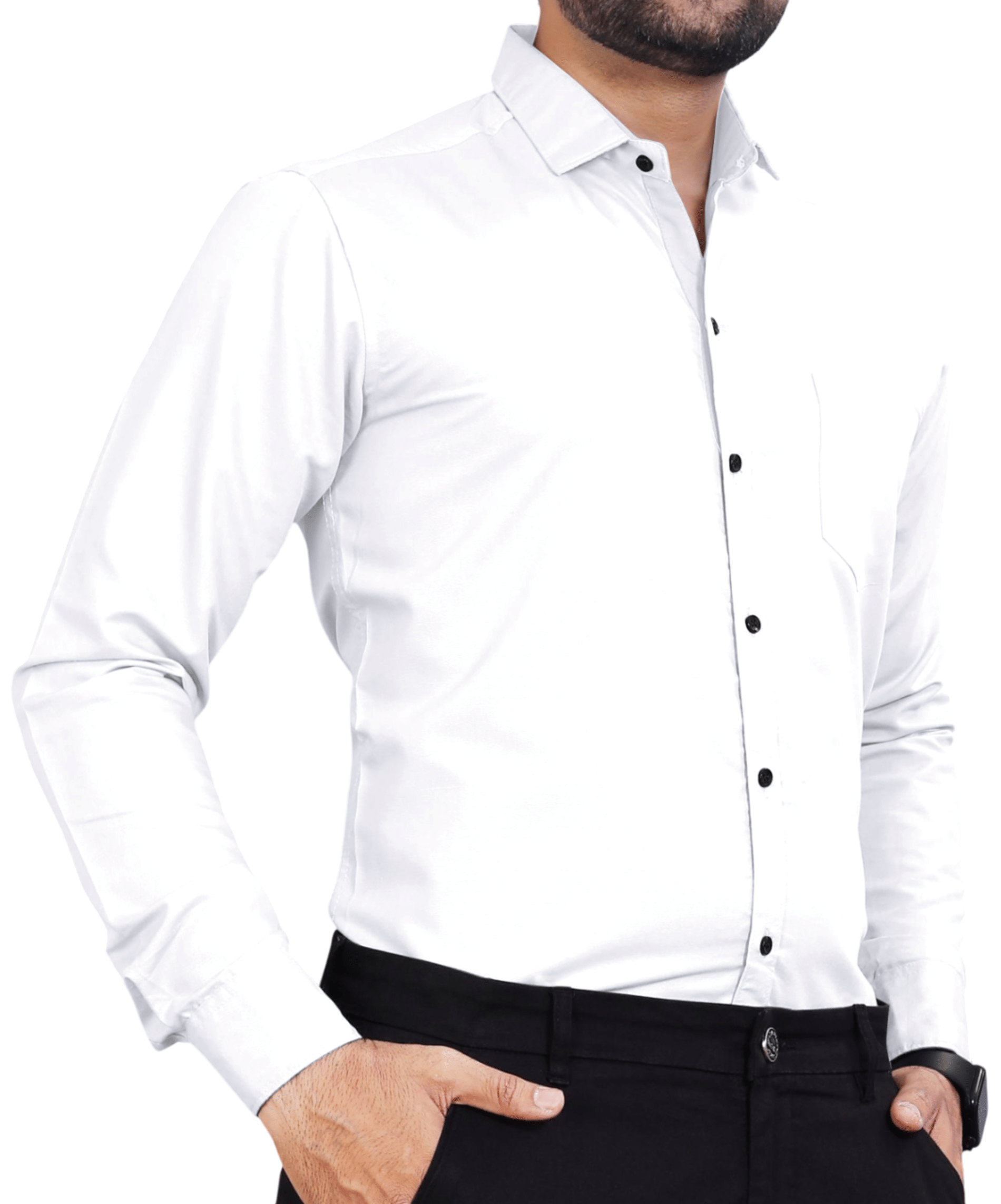     			AITAVIK OVERSEAS Poly Cotton Regular Fit Solids Full Sleeves Men's Casual Shirt - White ( Pack of 1 )