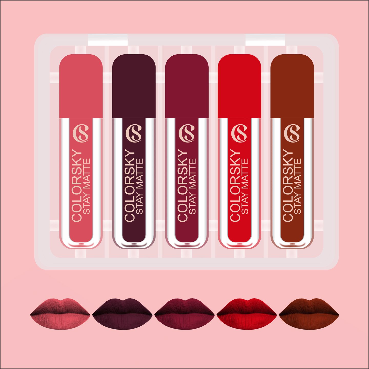     			COLORSKY Multi Matte Hydrating Liquid Lipstick ( Pack of 5 )