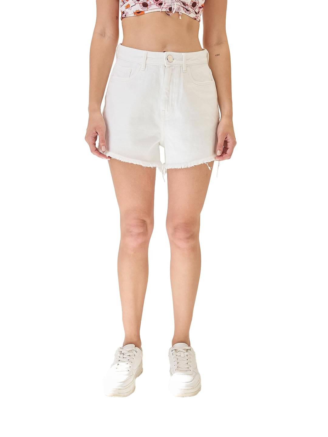     			Globus Women Cotton Regular Shorts ( White )