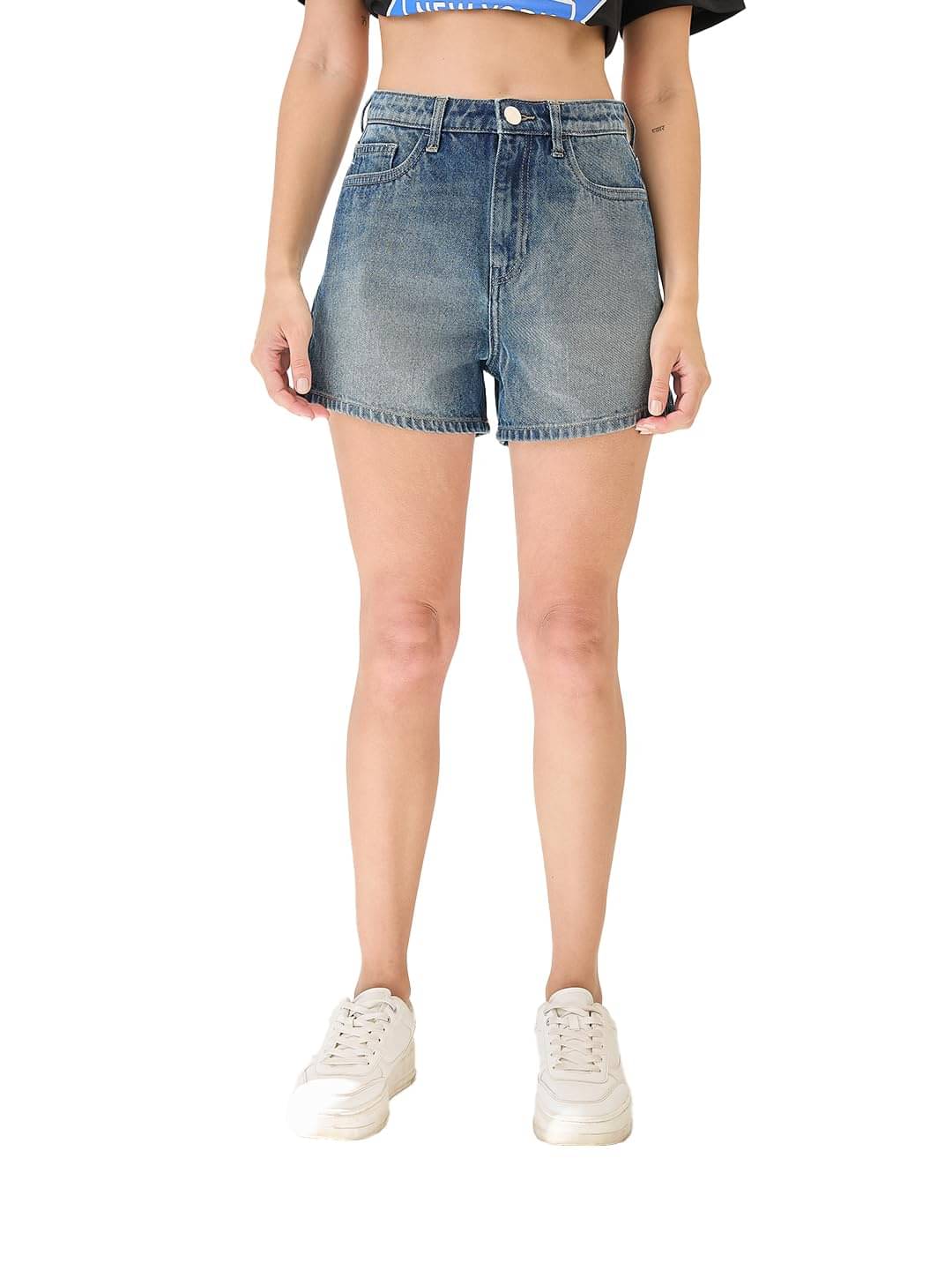     			Globus Women Cotton Regular Shorts ( Blue )