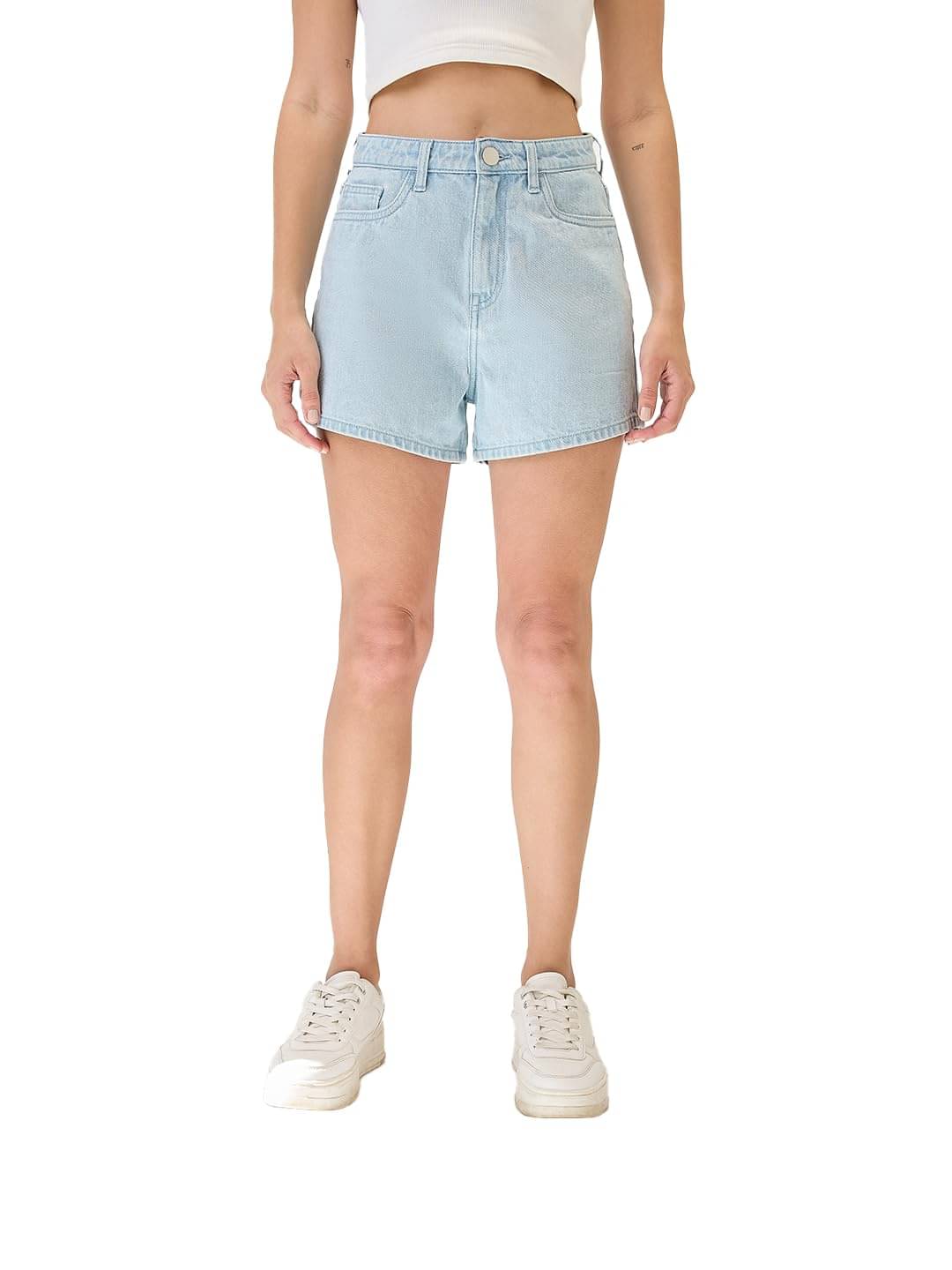     			Globus Women Cotton Regular Shorts ( Blue )