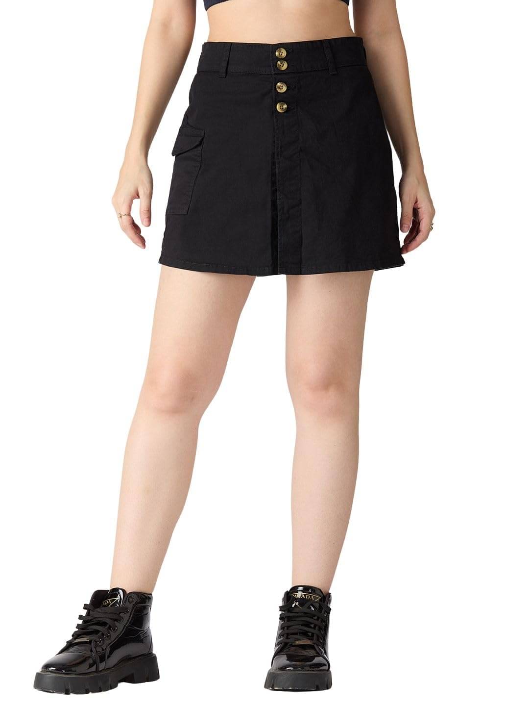     			Globus Women Cotton blend Regular Shorts ( Black )