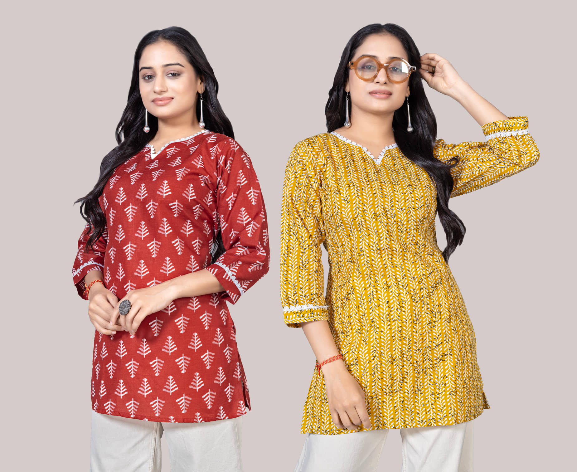 KALAVRITTA Women Cotton Blend Printed Straight Kurti ( Multicolor3 ) - Kurtis, Tunics | Buy online on ZillyBuy