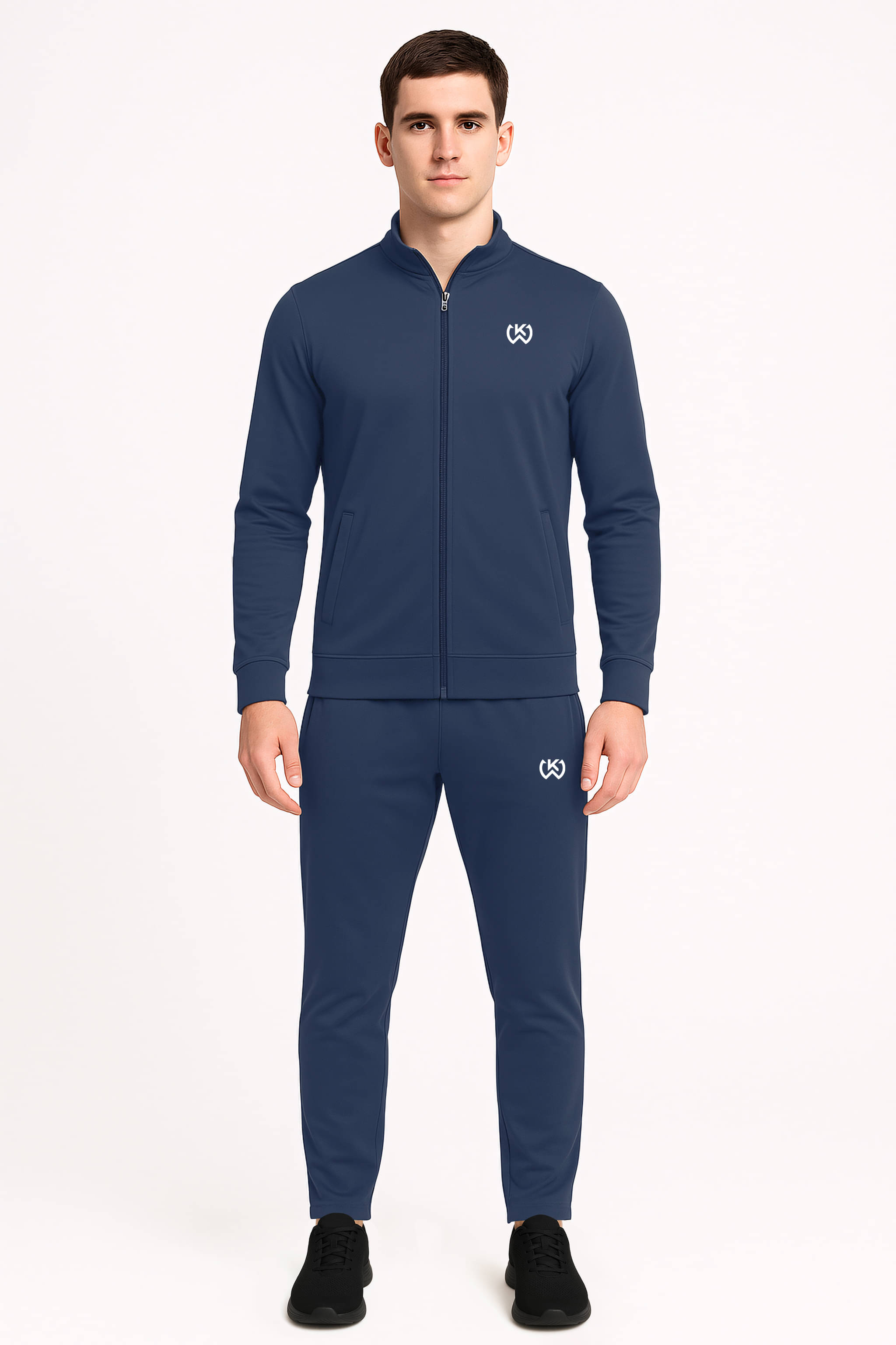     			KWINGS Blue Cotton Blend Relaxed Fit Solid Men's Sports Tracksuit ( Pack of 1 )