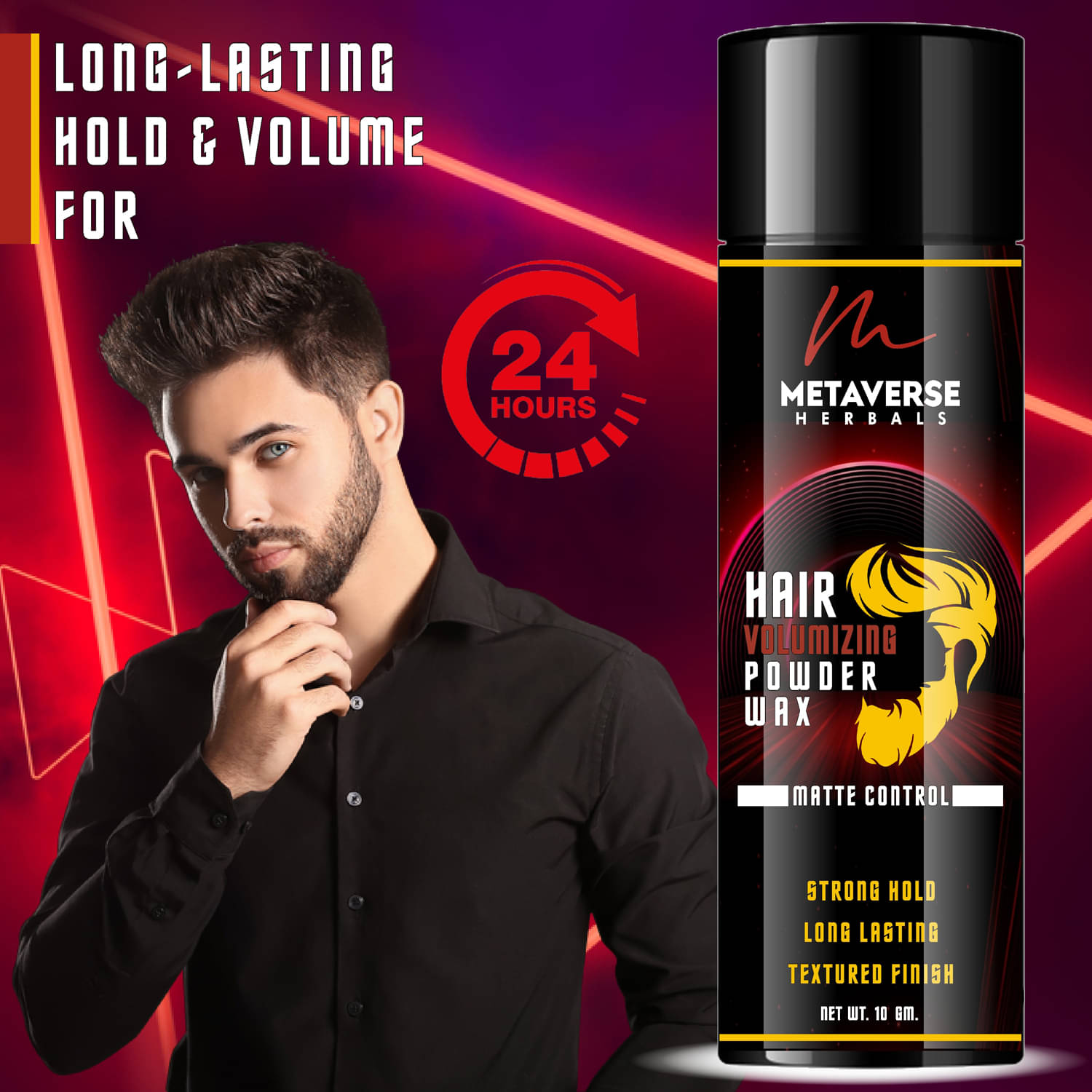     			Metaverse  strong hold styling wax  quick volume powder 10 gm