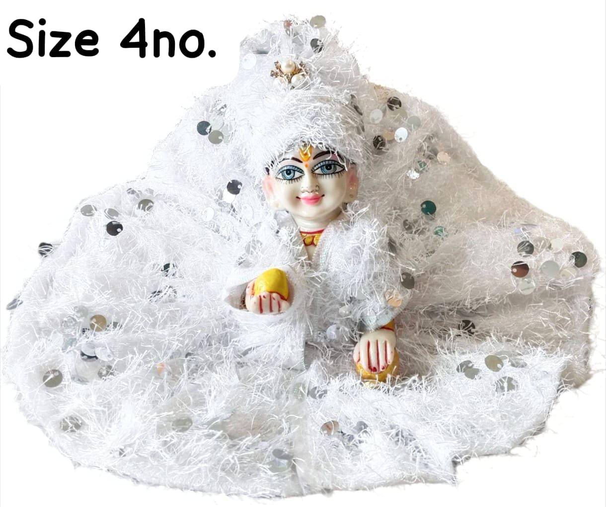     			PU-SPM Laddu Gopal White Cotton Dress ( Pack of 1 )